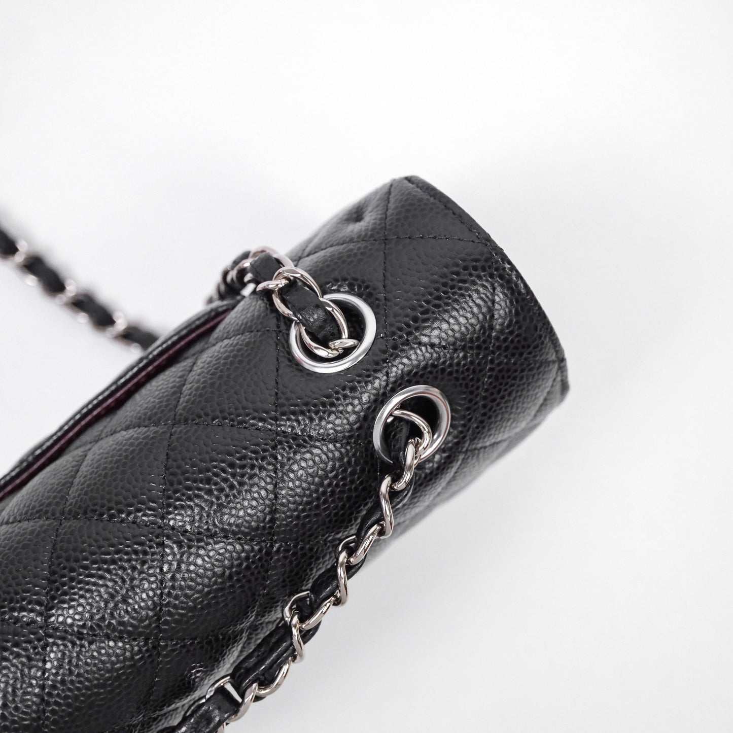 Chanel Classic M/L Medium Flap Quilted Black Caviar Silver Hardware
