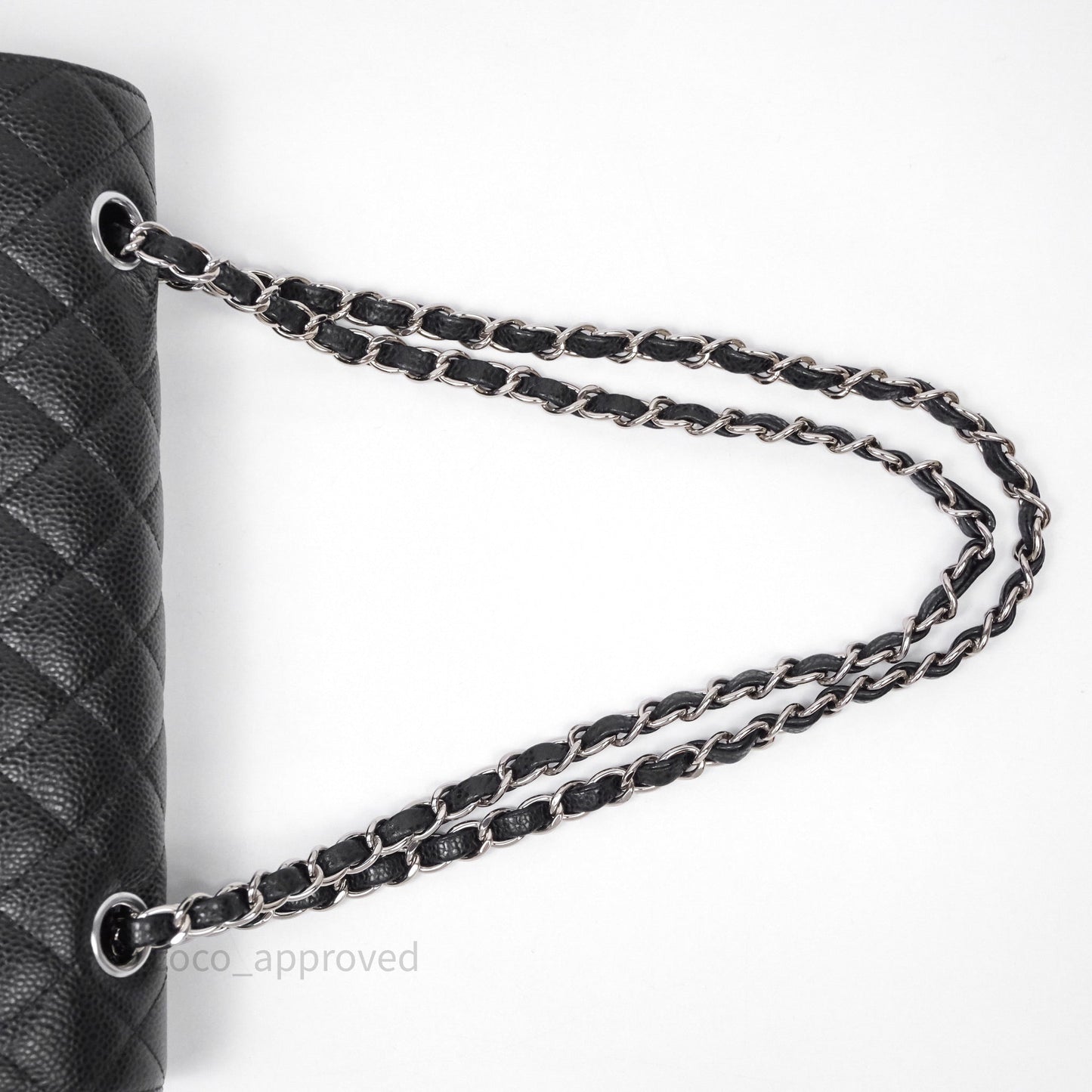 Chanel Classic M/L Medium Flap Quilted Black Caviar Silver Hardware