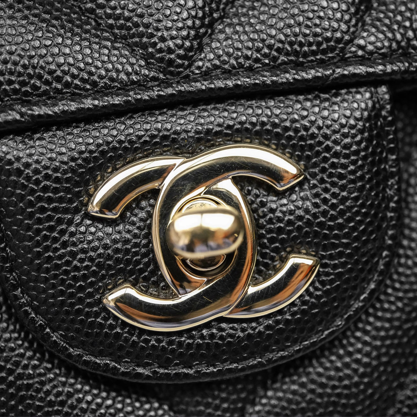 Chanel Mini Rectangular Chevron Black Caviar Gold Hardware
