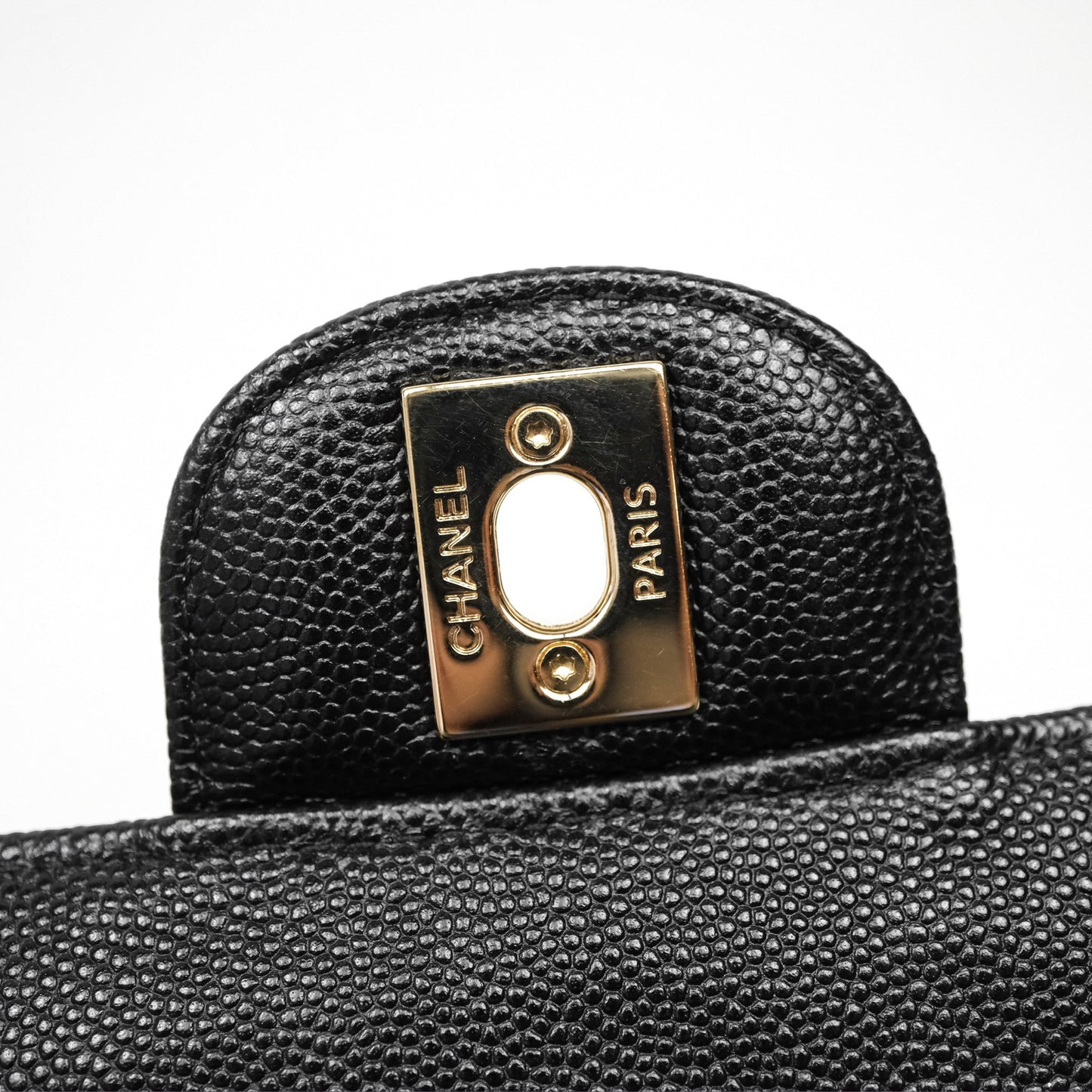 Chanel Mini Rectangular Chevron Black Caviar Gold Hardware