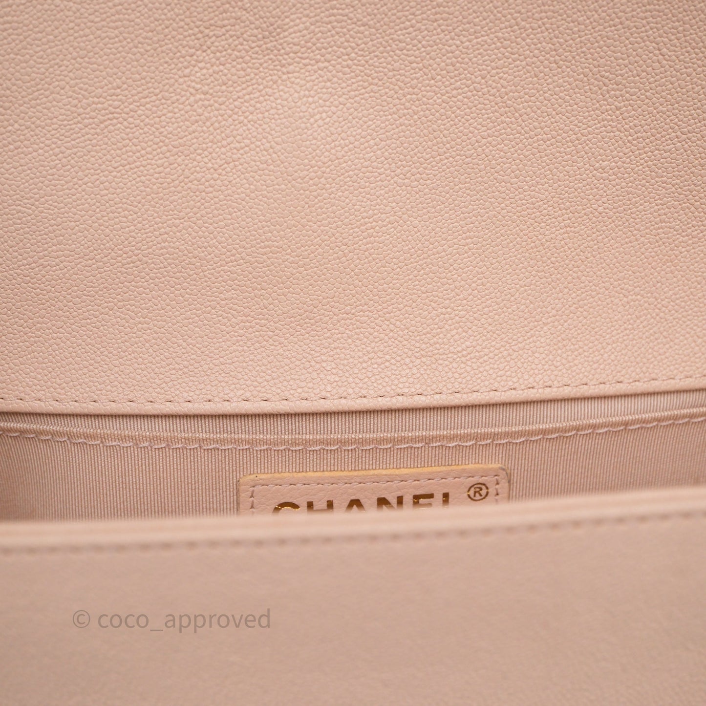 Chanel Chevron Medium Boy Light Pink Caviar Gold Hardware