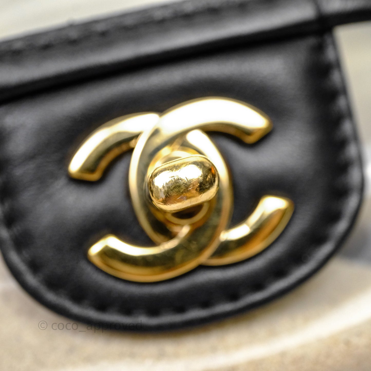 Chanel Medium Sand By The Sea PVC Flap Black Lambskin Gold Hardware