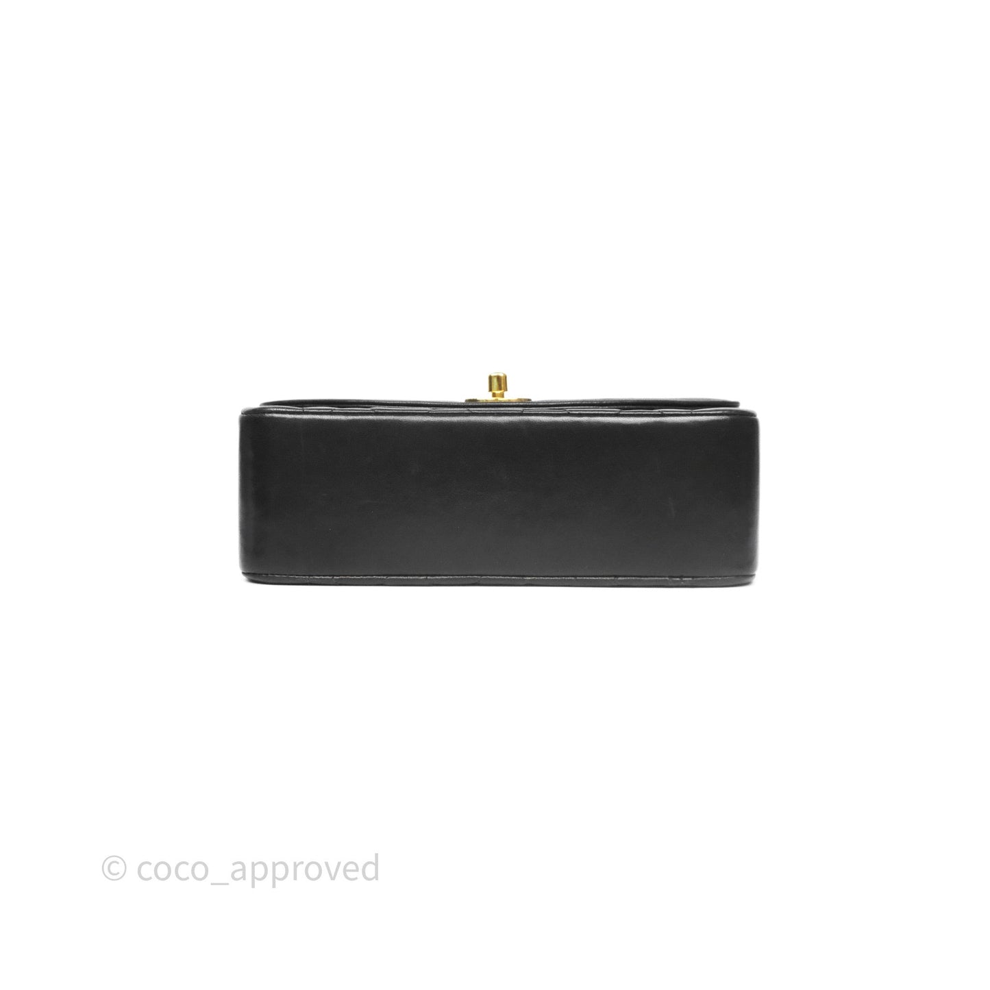 Chanel Small Vintage Quilted Classic Diana Flap Bag Black Lambskin 24K Gold Hardware