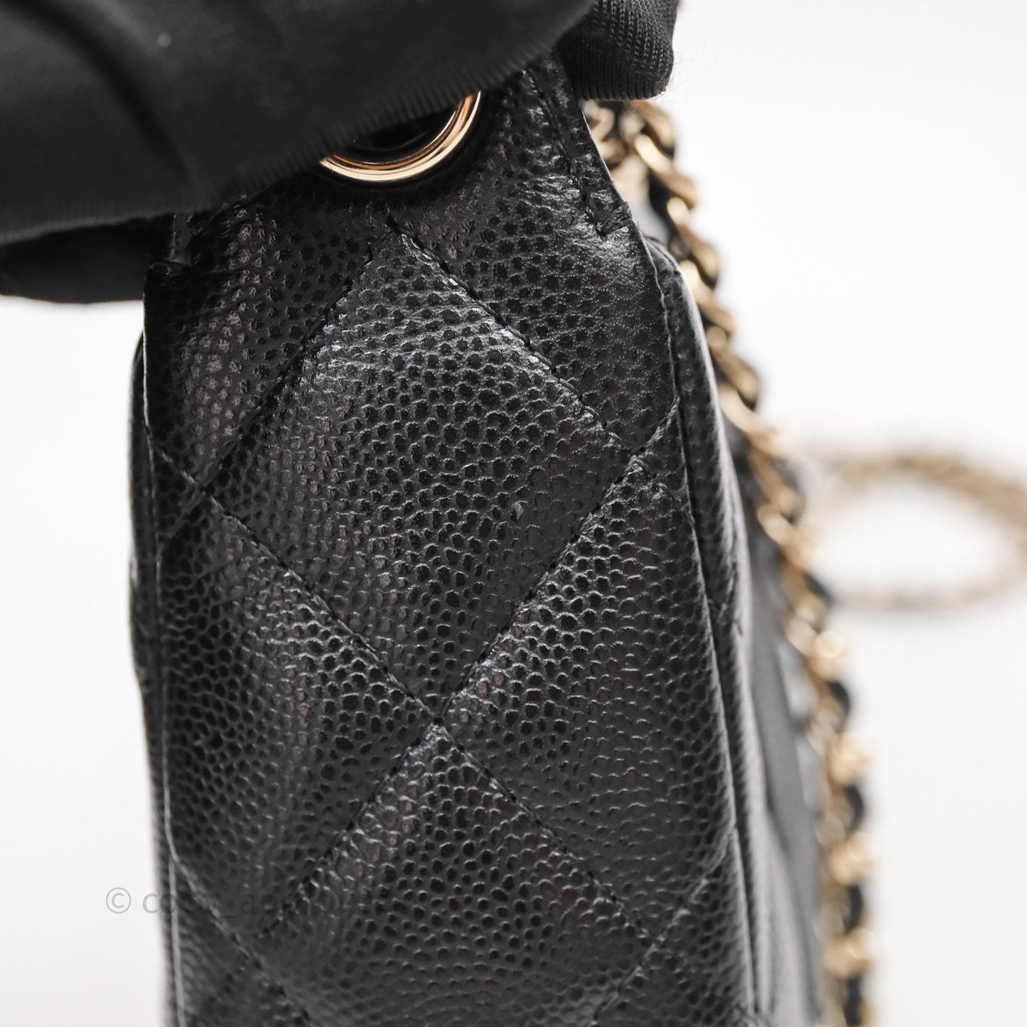 Chanel Clutch on Chain Black Caviar Gold Hardware