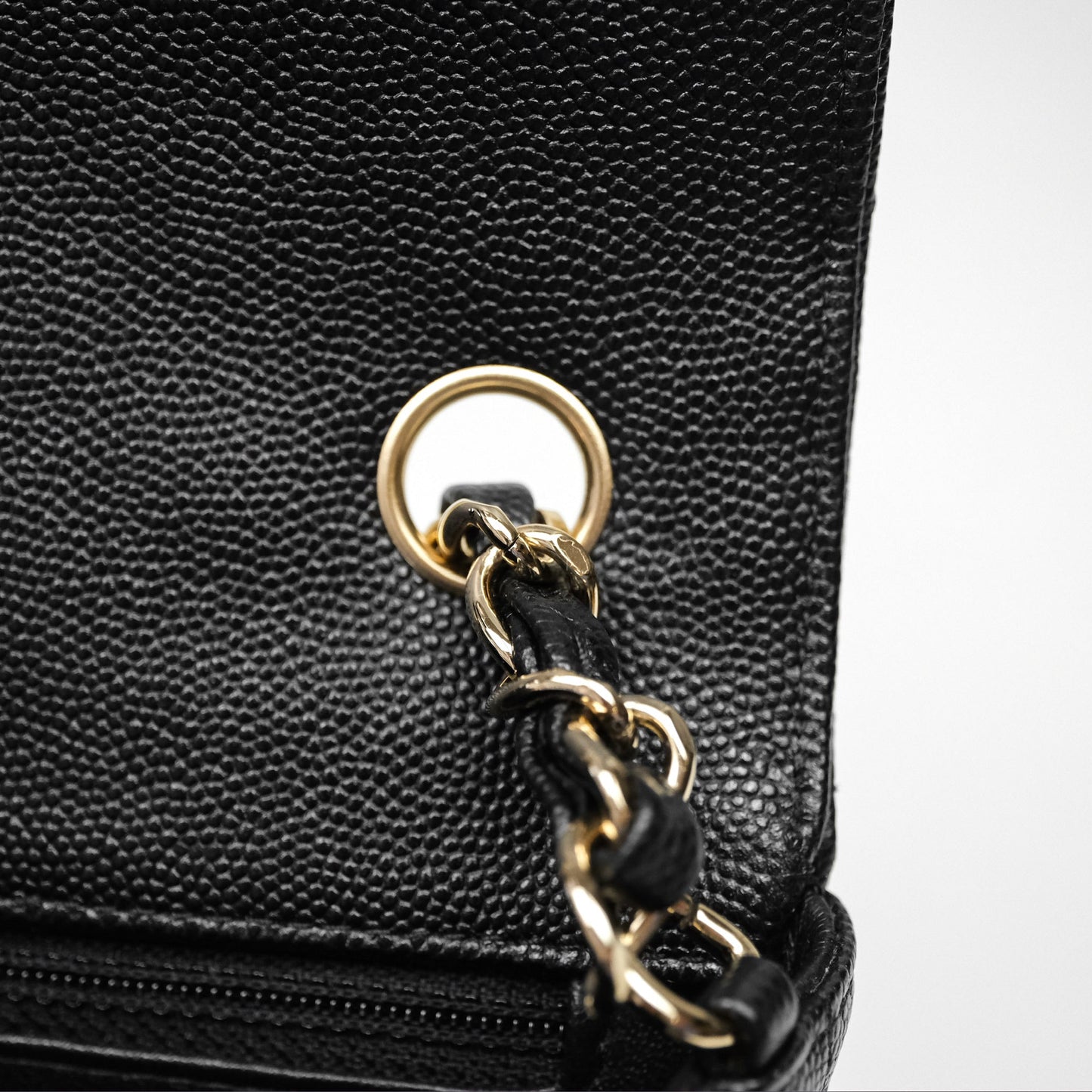 Chanel Mini Rectangular Chevron Black Caviar Gold Hardware