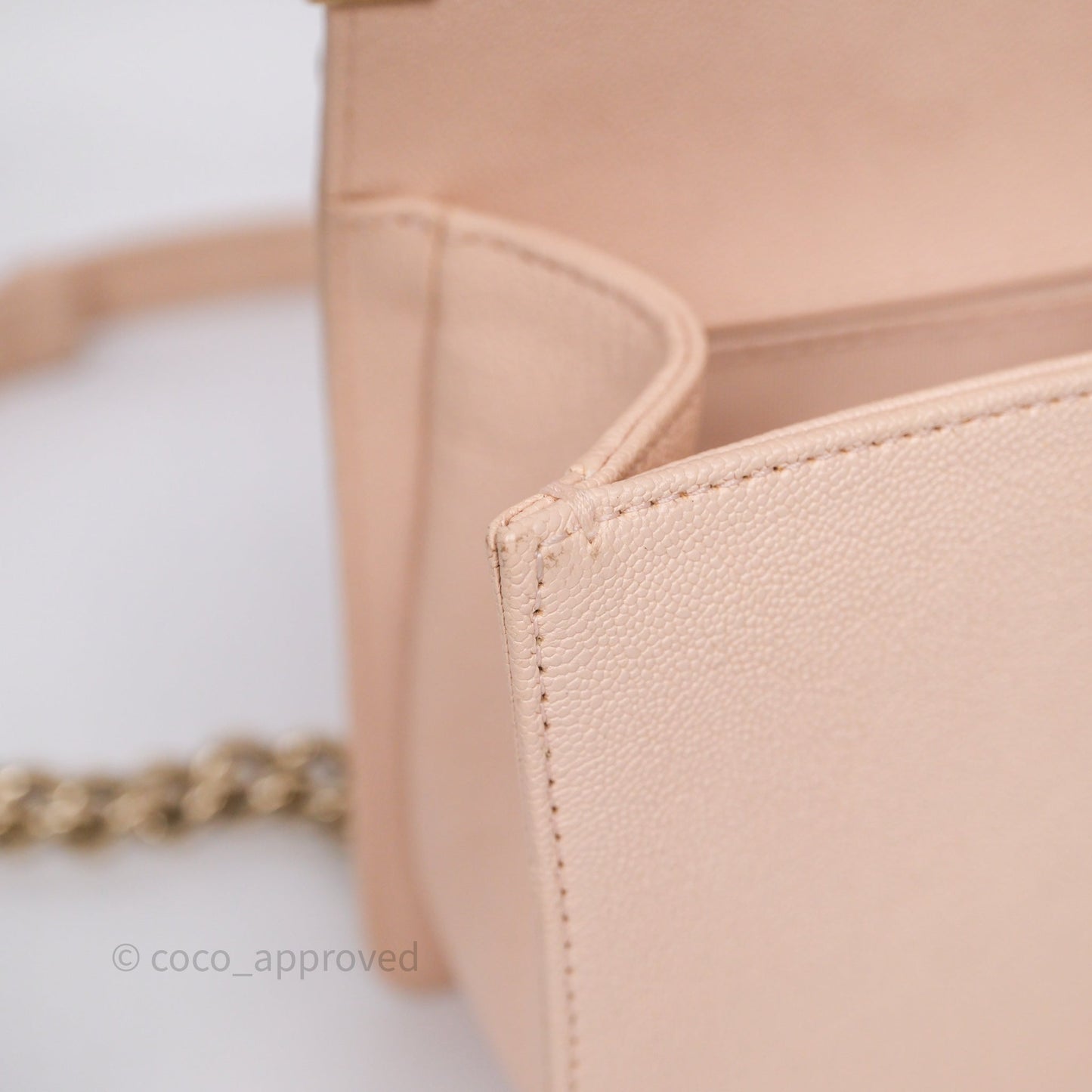 Chanel Chevron Medium Boy Light Pink Caviar Gold Hardware