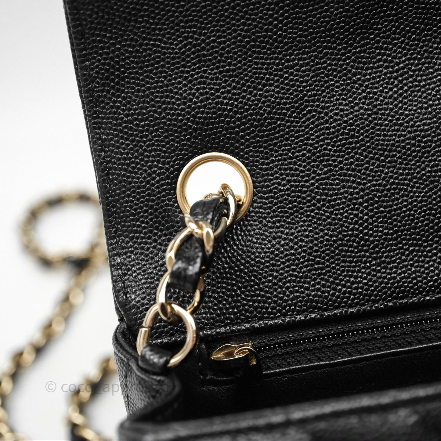 Chanel Mini Rectangular Chevron Black Caviar Gold Hardware