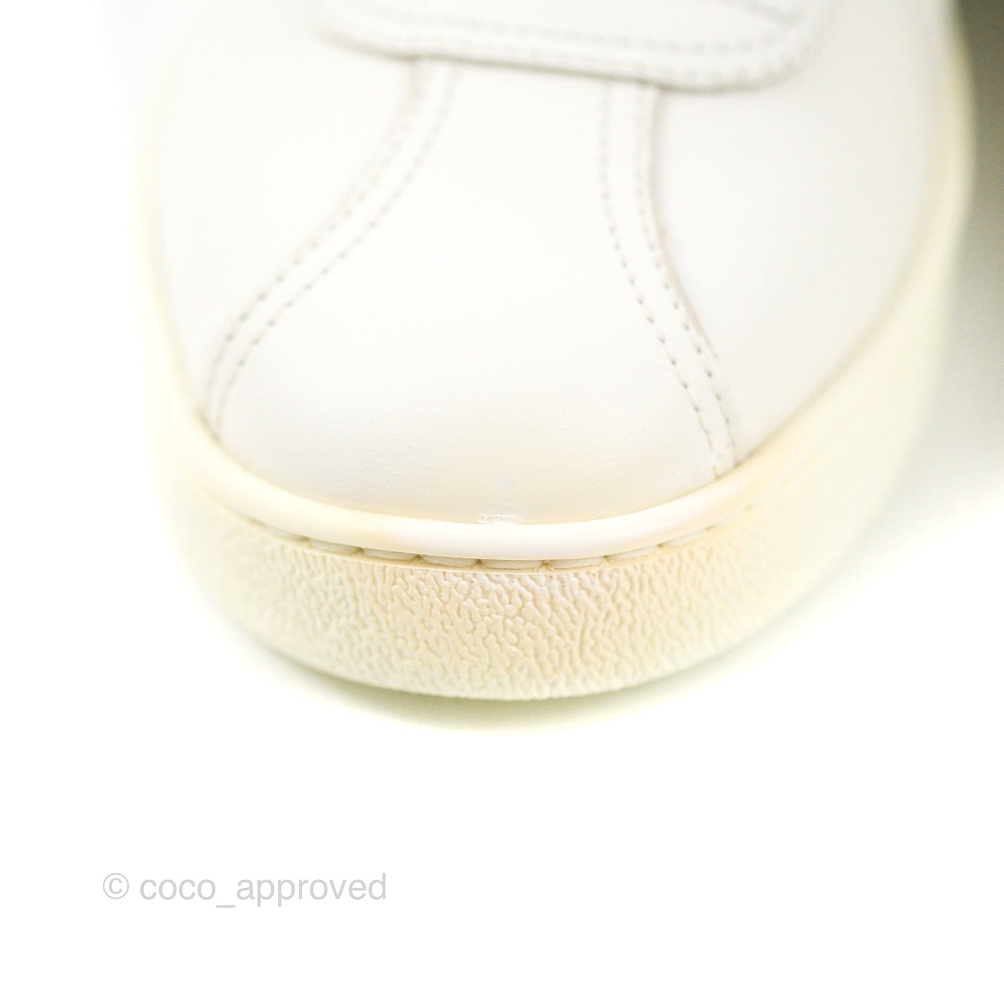 Chanel Logo Pull Tab Lace-up Sneakers White & Black Size 36.5