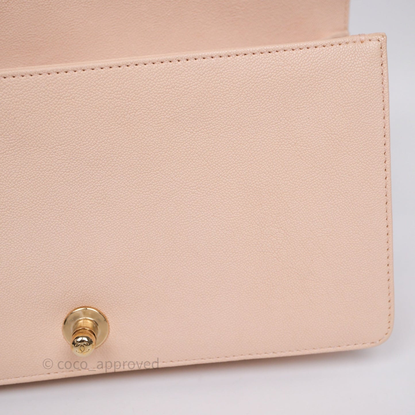 Chanel Chevron Medium Boy Light Pink Caviar Gold Hardware