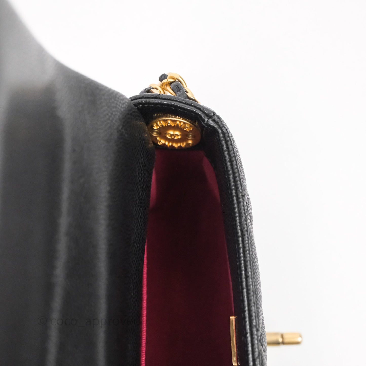 Chanel Twist Your Buttons Caviar Coin Purse Chain Black Bag Gold Hardware