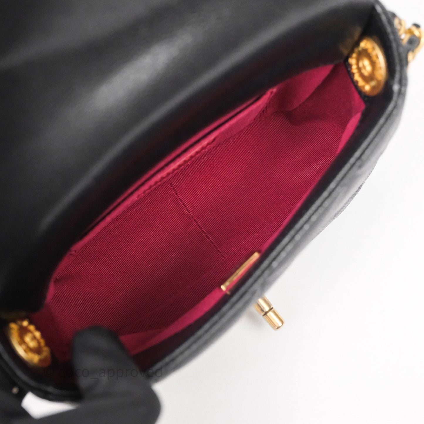 Chanel Twist Your Buttons Caviar Coin Purse Chain Black Bag Gold Hardware