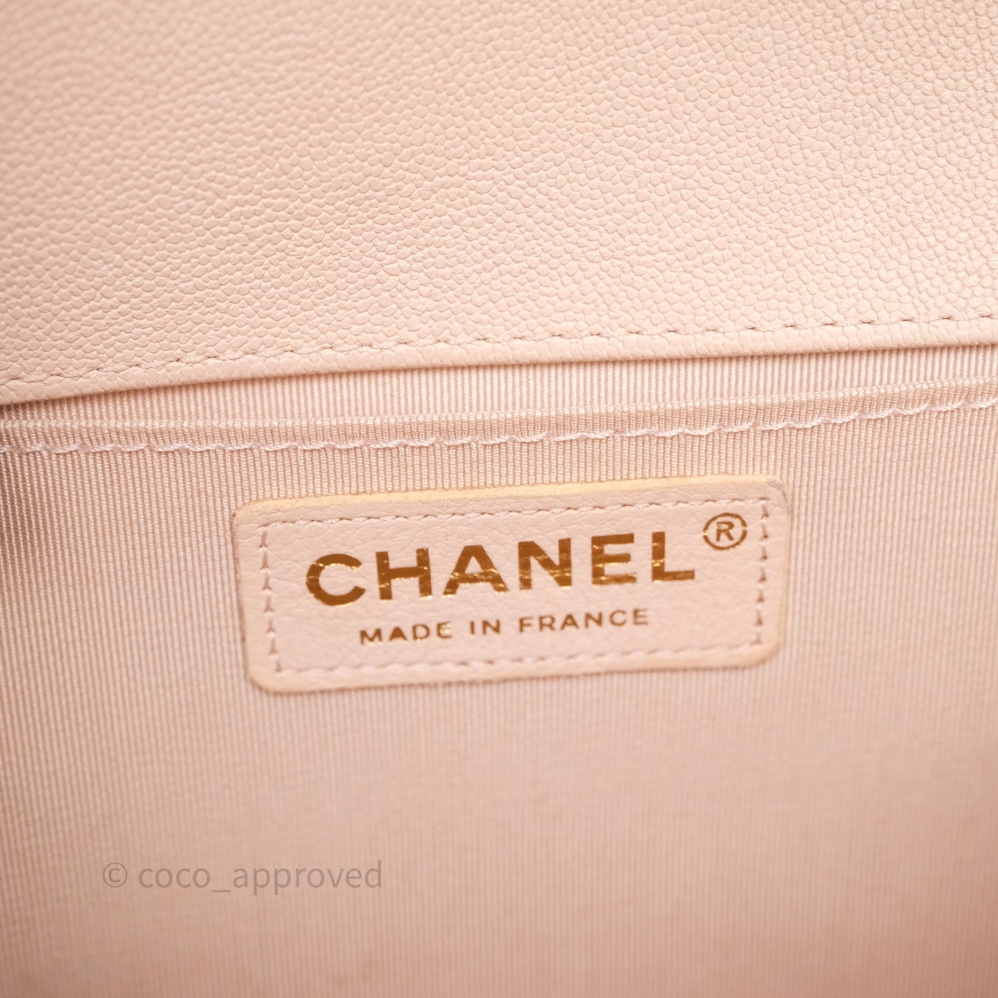 Chanel Chevron Medium Boy Light Pink Caviar Gold Hardware