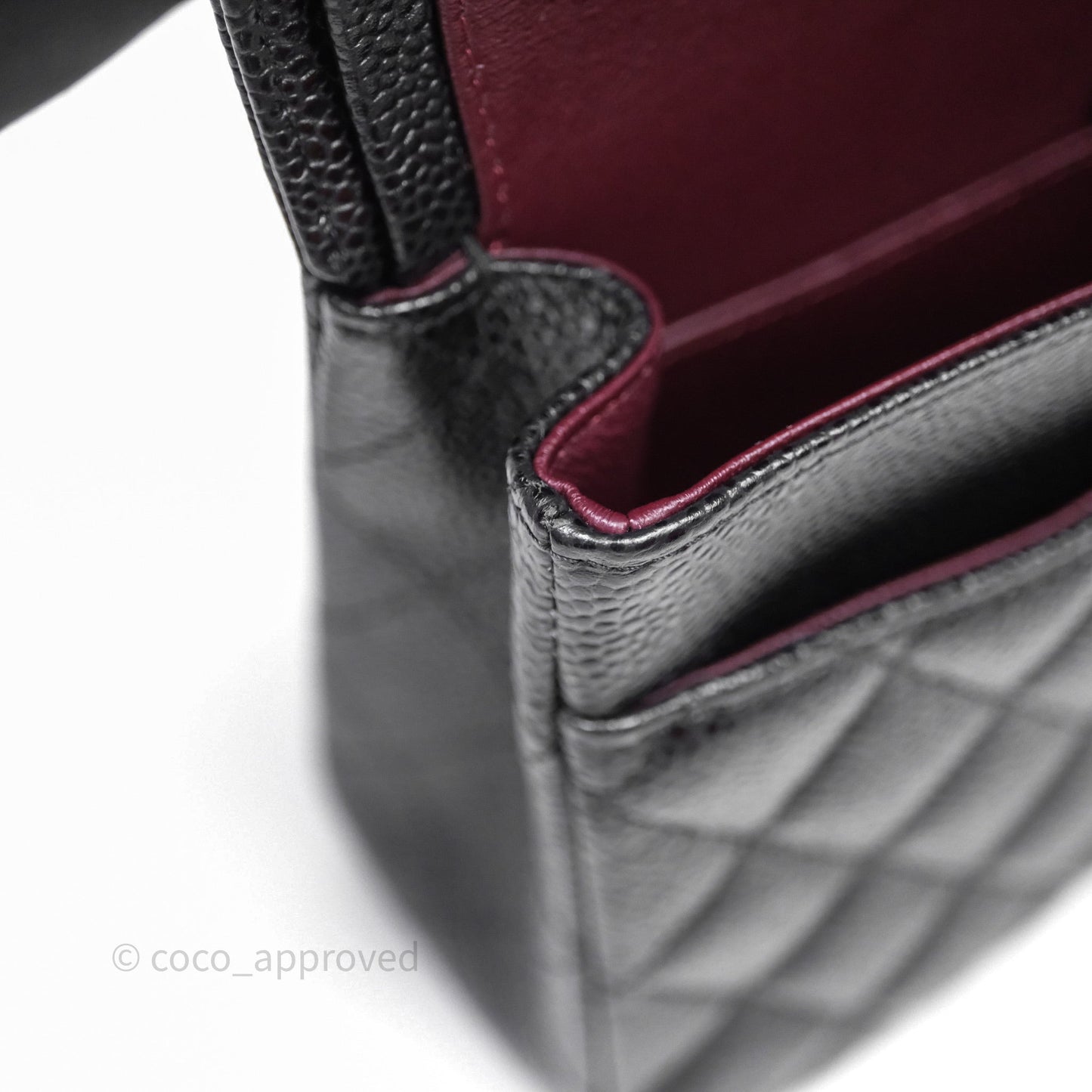 Chanel Classic M/L Medium Flap Quilted Black Caviar Silver Hardware
