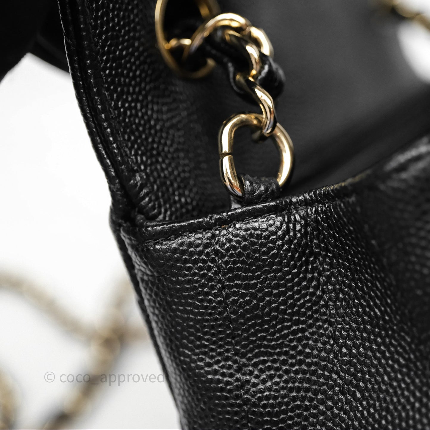 Chanel Mini Rectangular Chevron Black Caviar Gold Hardware