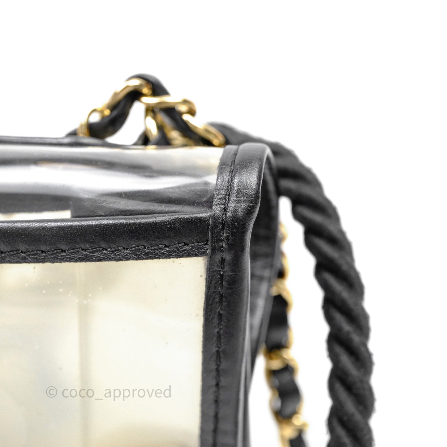 Chanel Medium Sand By The Sea PVC Flap Black Lambskin Gold Hardware