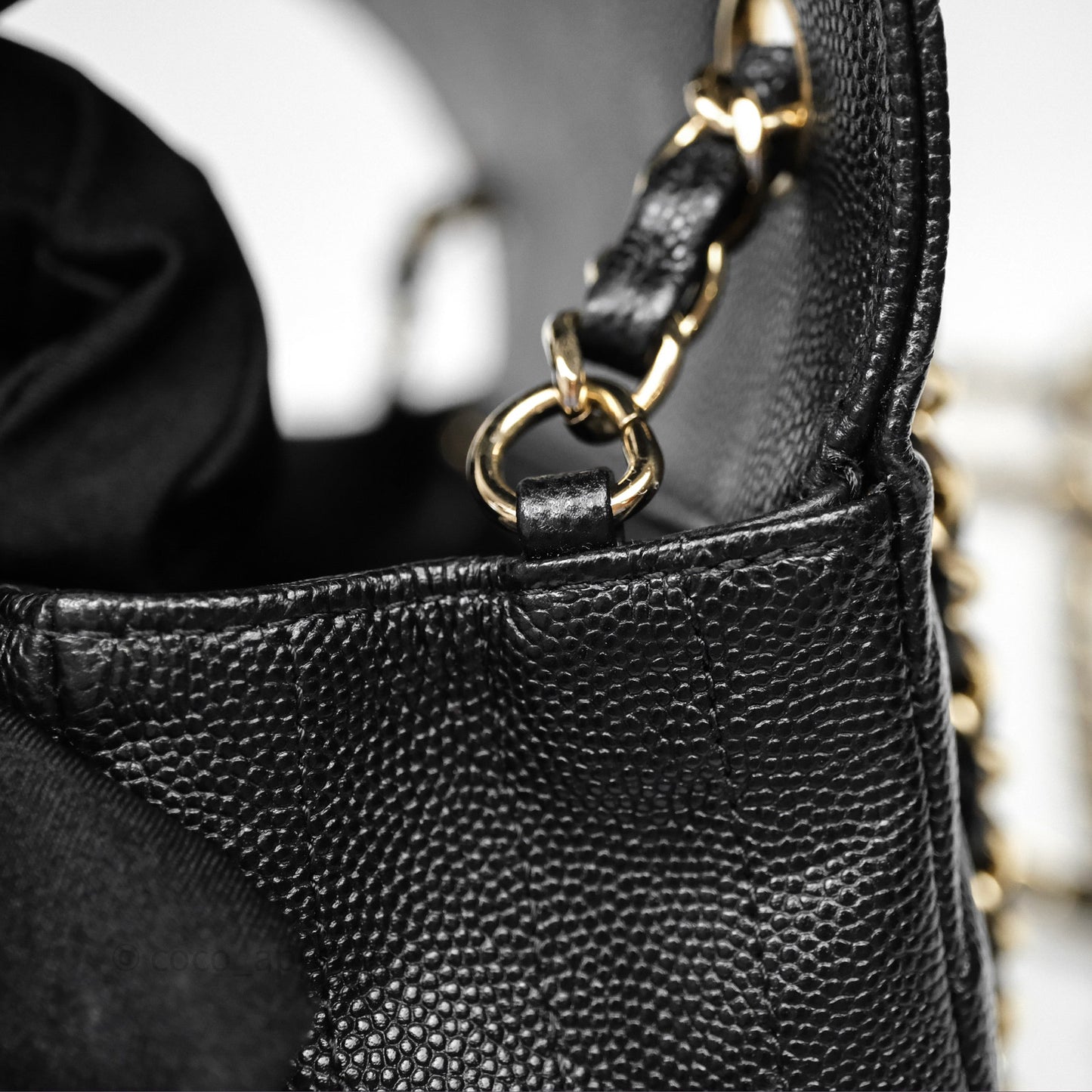 Chanel Mini Rectangular Chevron Black Caviar Gold Hardware