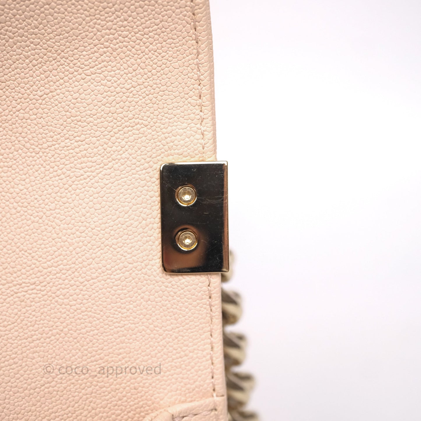 Chanel Chevron Medium Boy Light Pink Caviar Gold Hardware