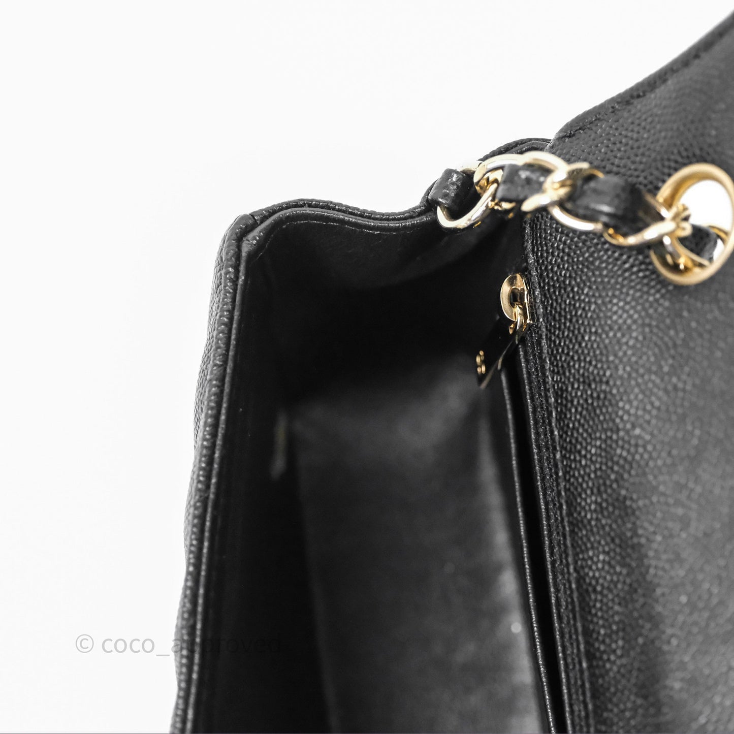 Chanel Mini Rectangular Chevron Black Caviar Gold Hardware