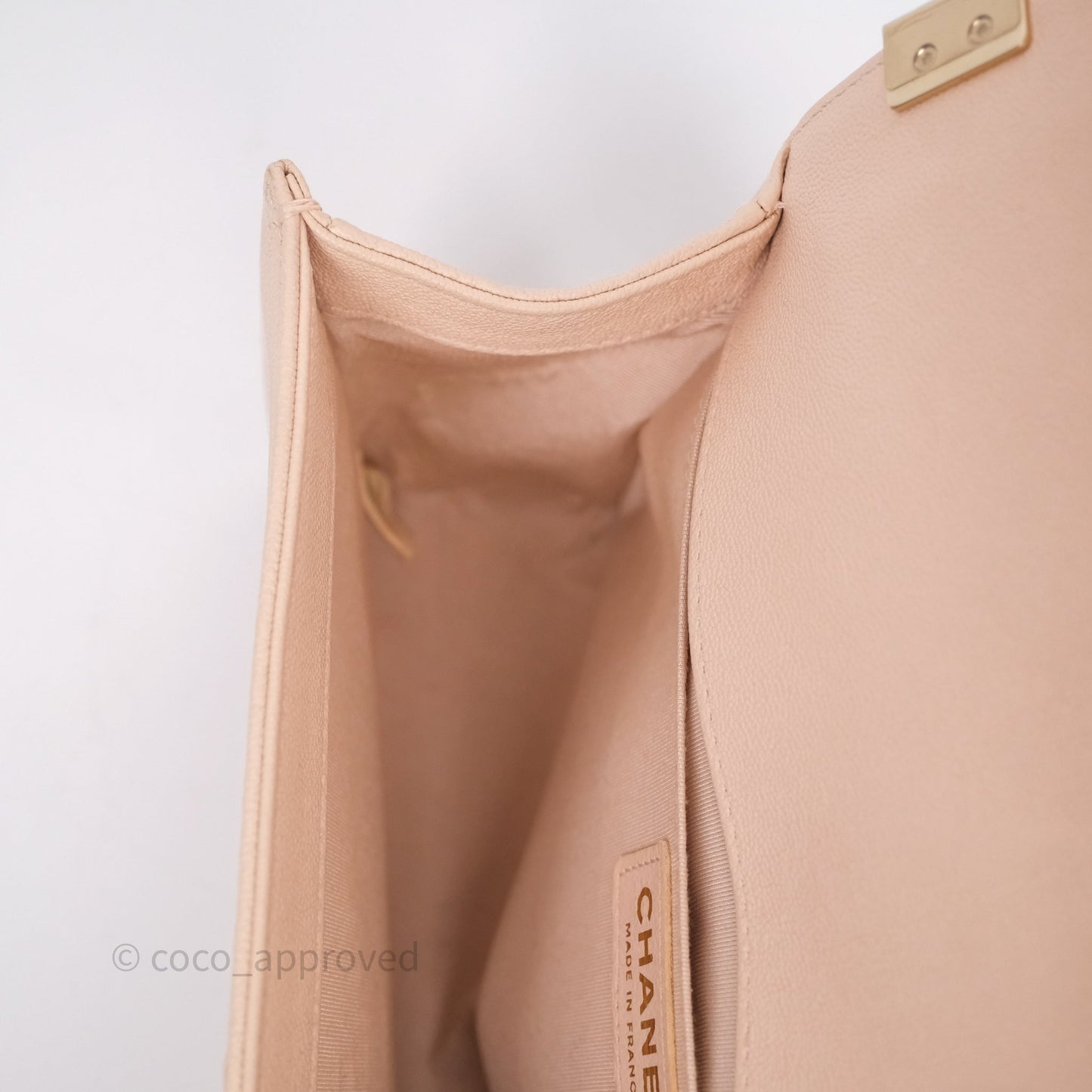 Chanel Chevron Medium Boy Light Pink Caviar Gold Hardware