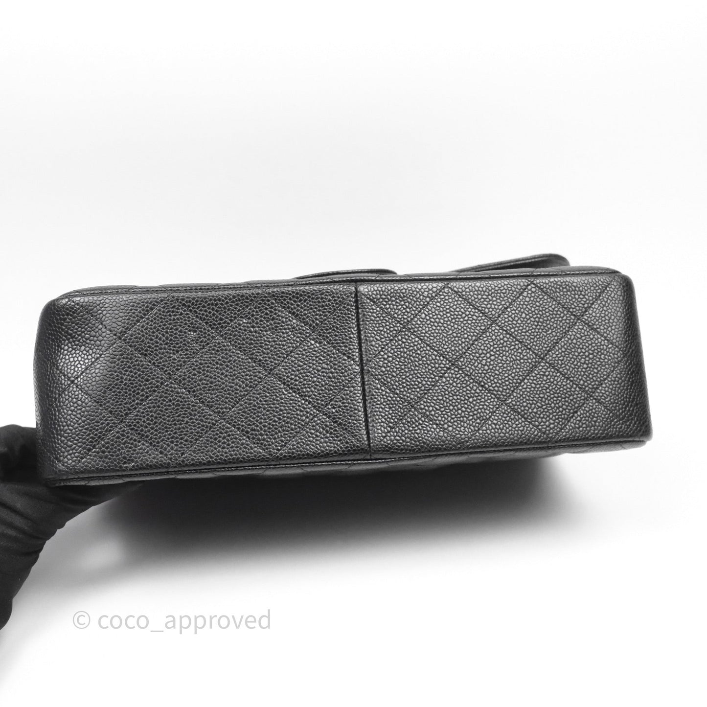 Chanel Quilted Jumbo Double Flap Black Caviar Gold Hardware