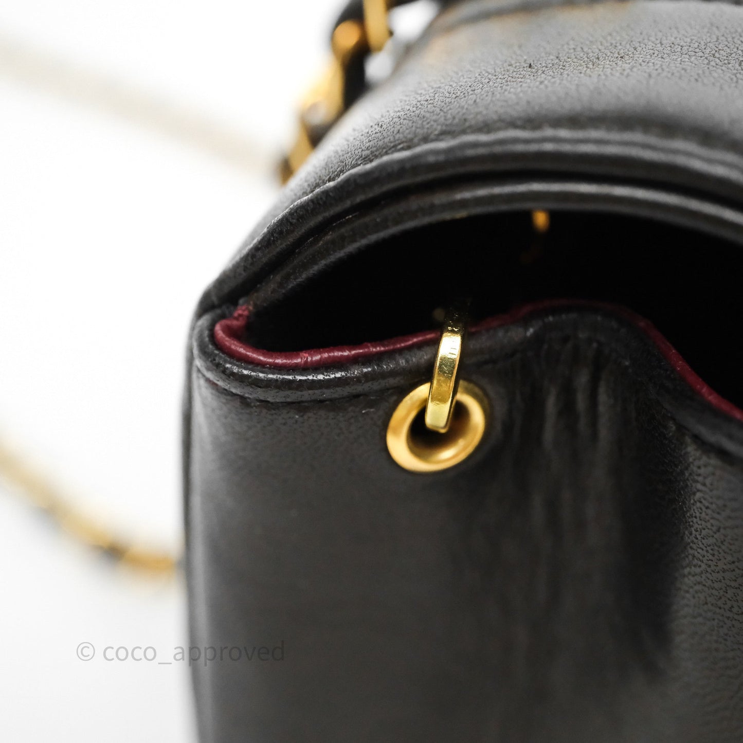 Chanel Small Vintage Quilted Classic Diana Flap Bag Black Lambskin 24K Gold Hardware