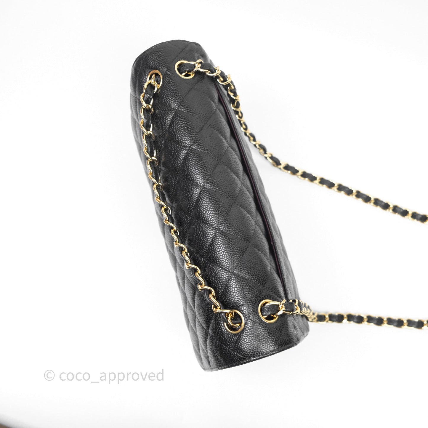 Chanel Quilted Jumbo Double Flap Black Caviar Gold Hardware
