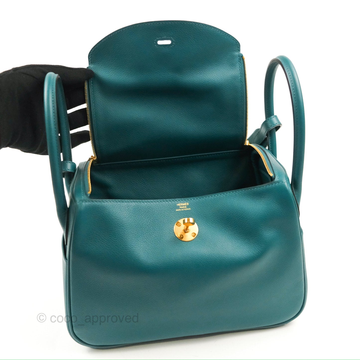 Hermès Lindy 26 Vert Bosphore Evercolor Gold Hardware