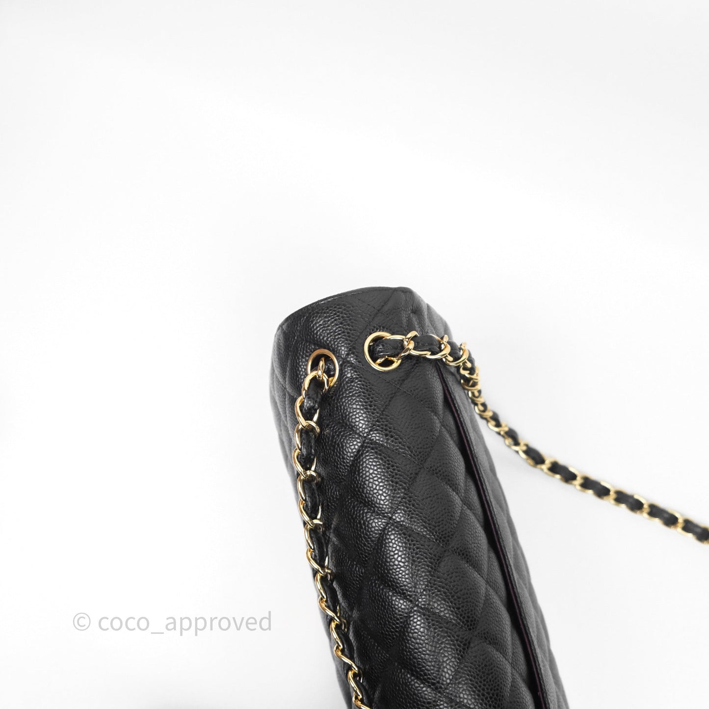 Chanel Quilted Jumbo Double Flap Black Caviar Gold Hardware