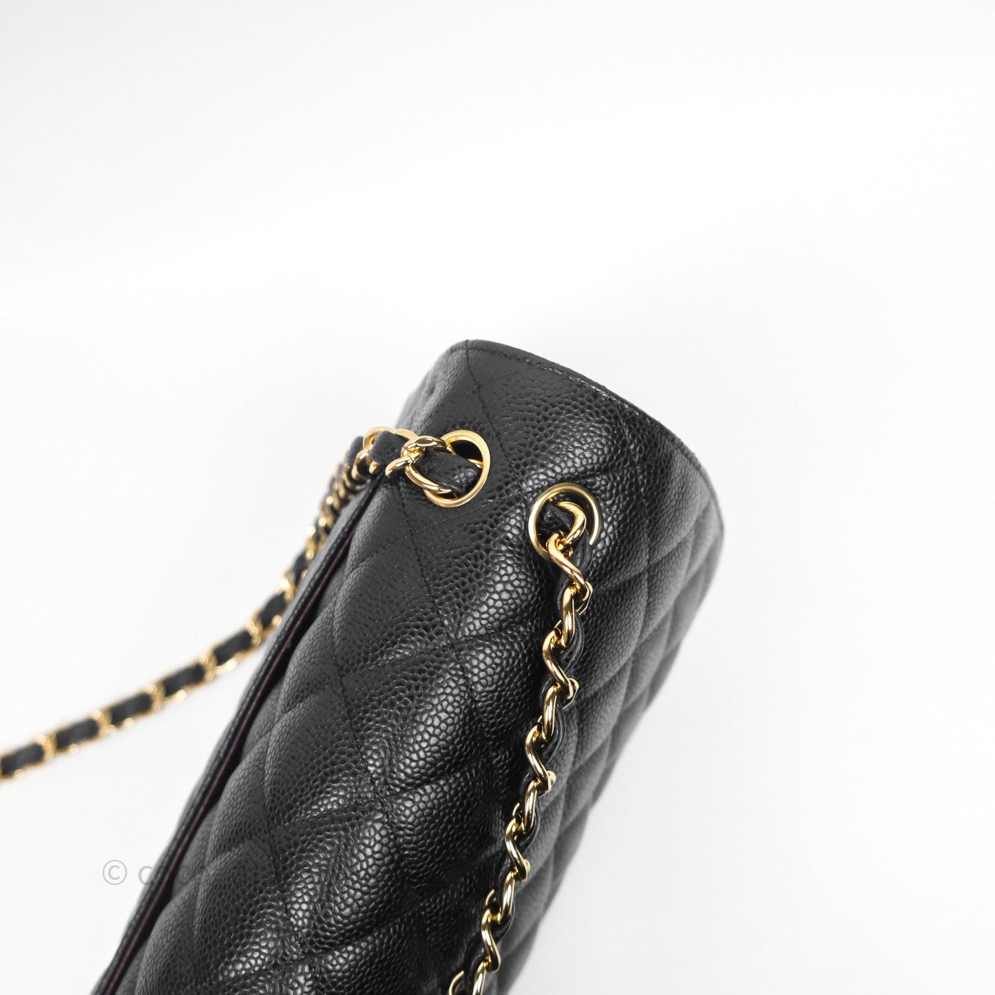 Chanel Quilted Jumbo Double Flap Black Caviar Gold Hardware