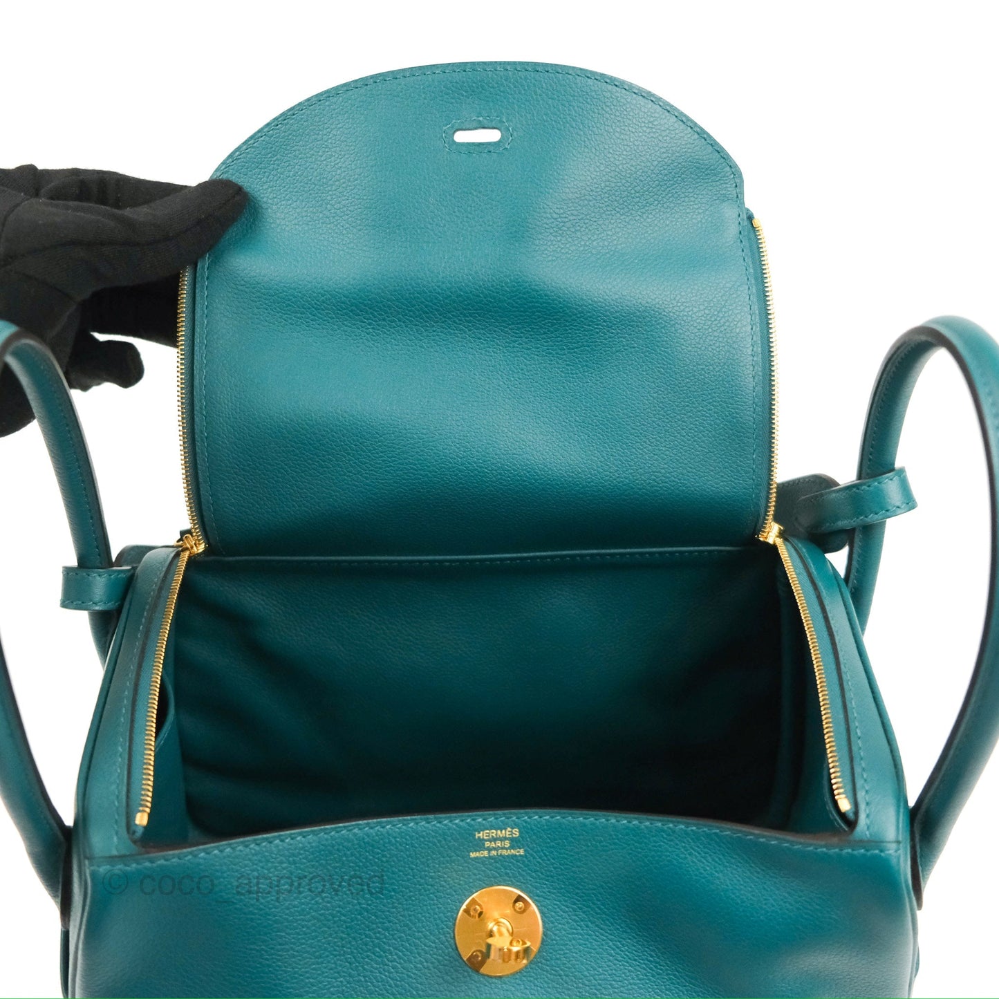 Hermès Lindy 26 Vert Bosphore Evercolor Gold Hardware