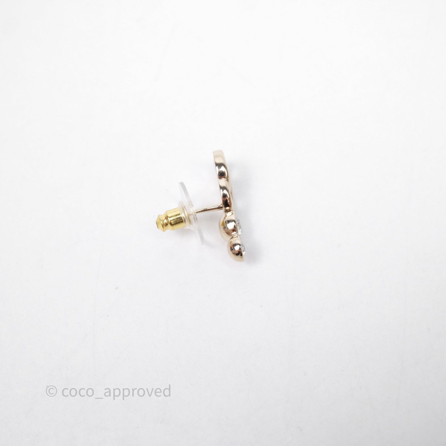 Chanel CC Crystals Earrings Gold Tone 24B