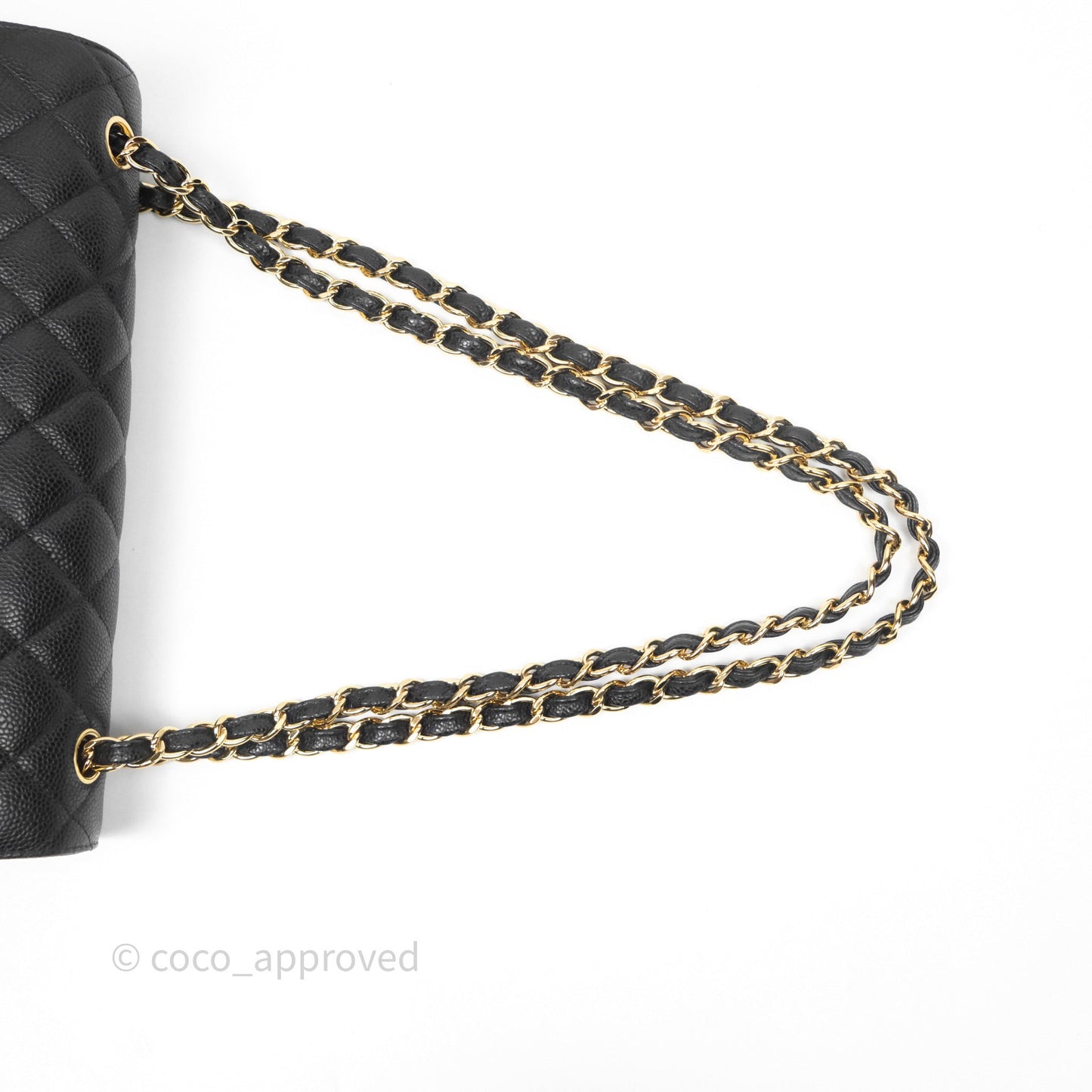 Chanel Quilted Jumbo Double Flap Black Caviar Gold Hardware