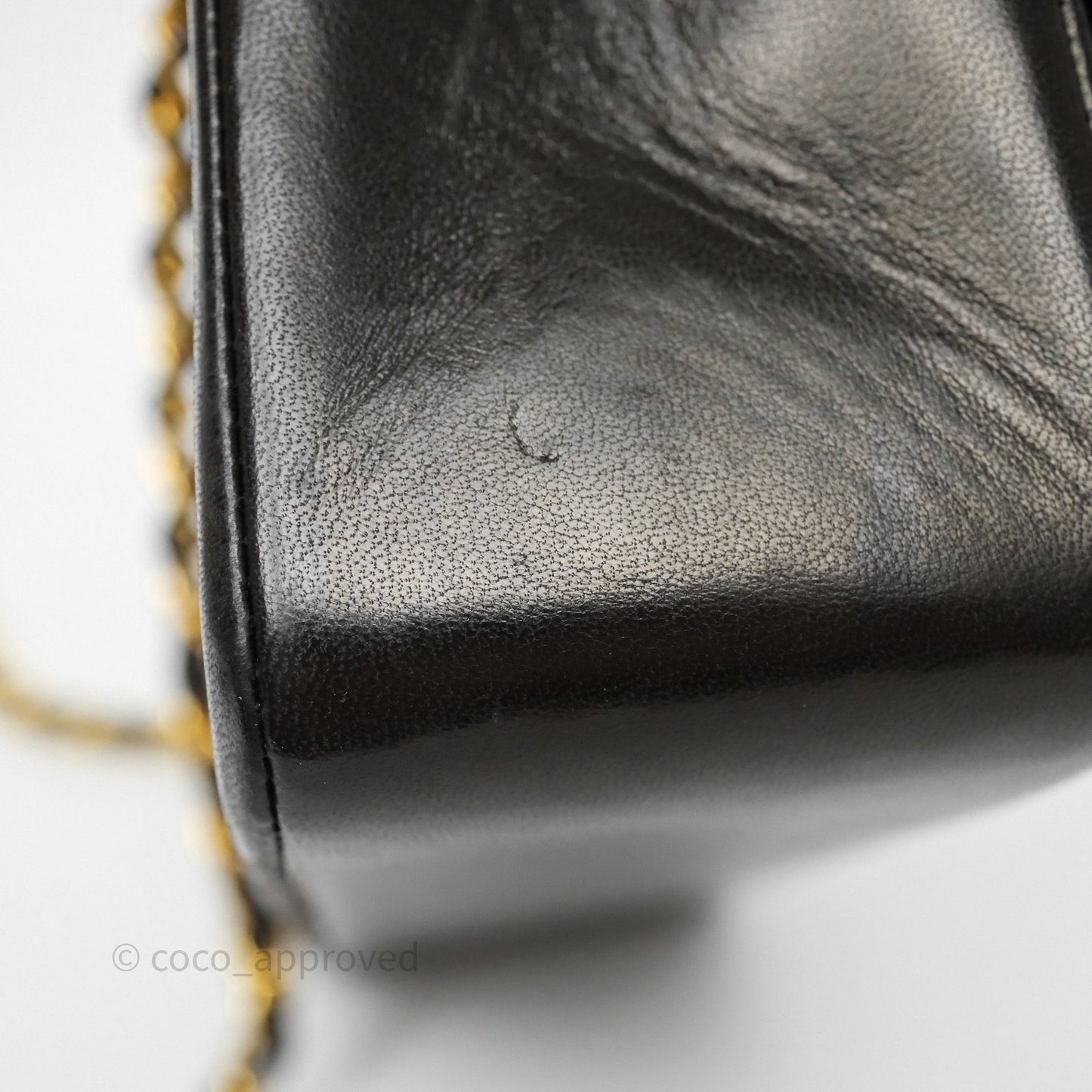 Chanel Small Vintage Quilted Classic Diana Flap Bag Black Lambskin 24K Gold Hardware