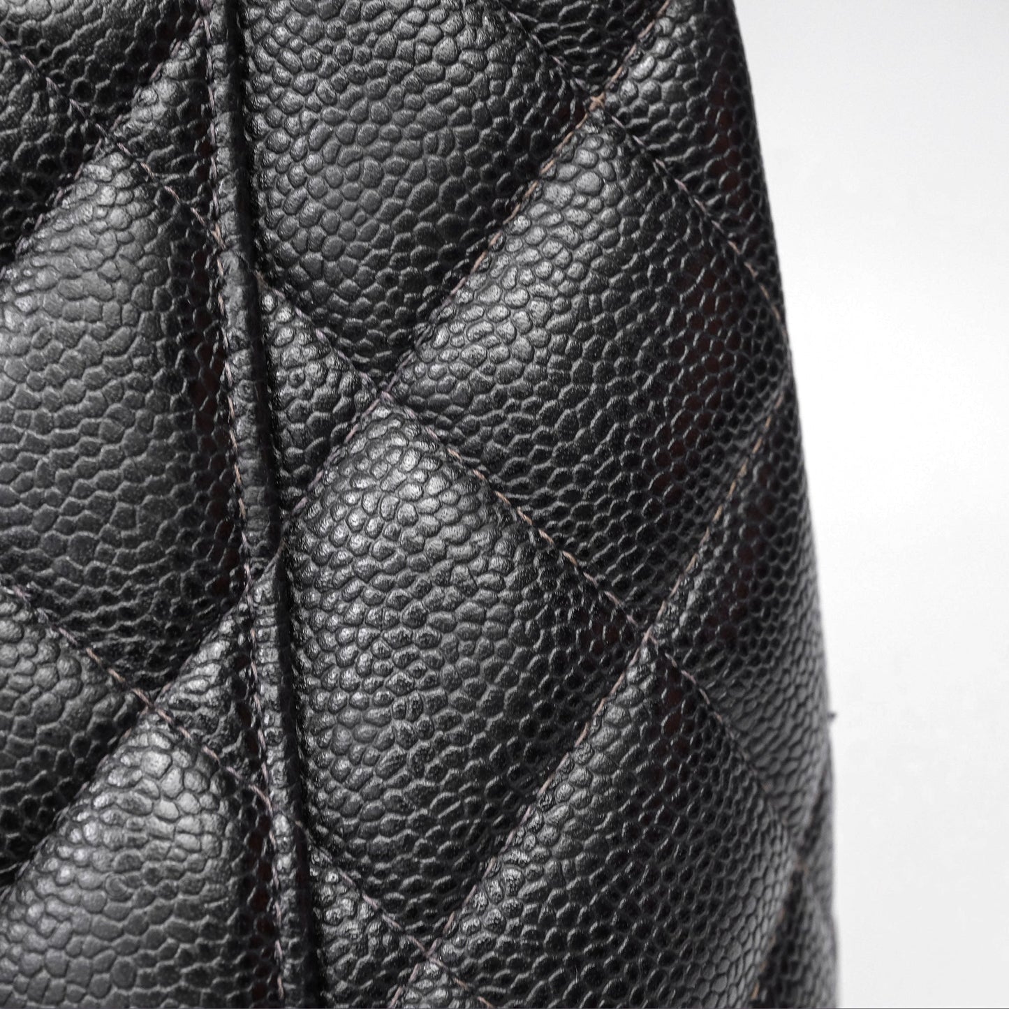 Chanel Vintage Medallion CC Black Caviar Tote Bag Gold Hardware