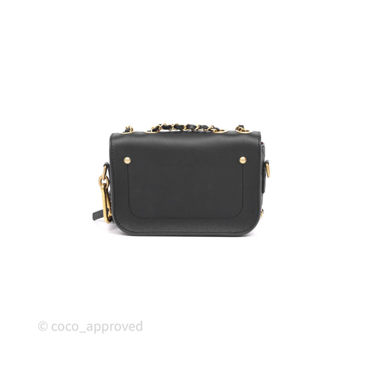 Chanel Quilted Flap Bag with Coin Purse Black Calfksin Aged Gold Hardware