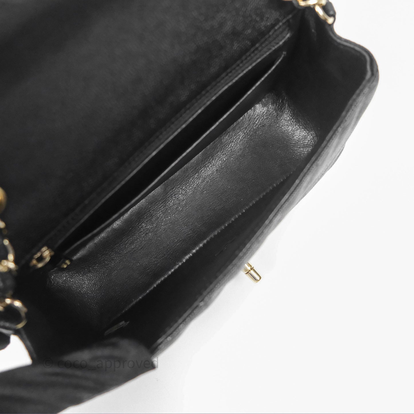 Chanel Mini Rectangular Chevron Black Caviar Gold Hardware