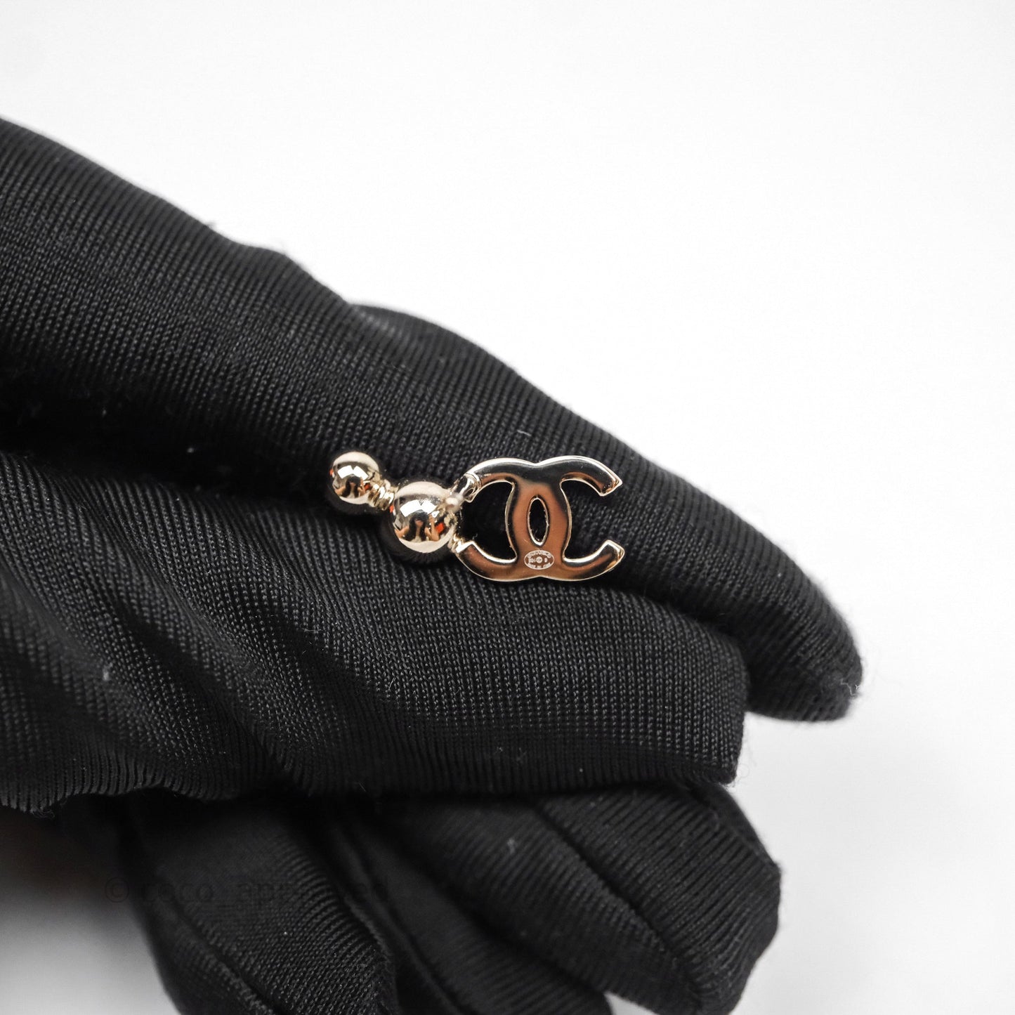Chanel CC Crystals Earrings Gold Tone 24B