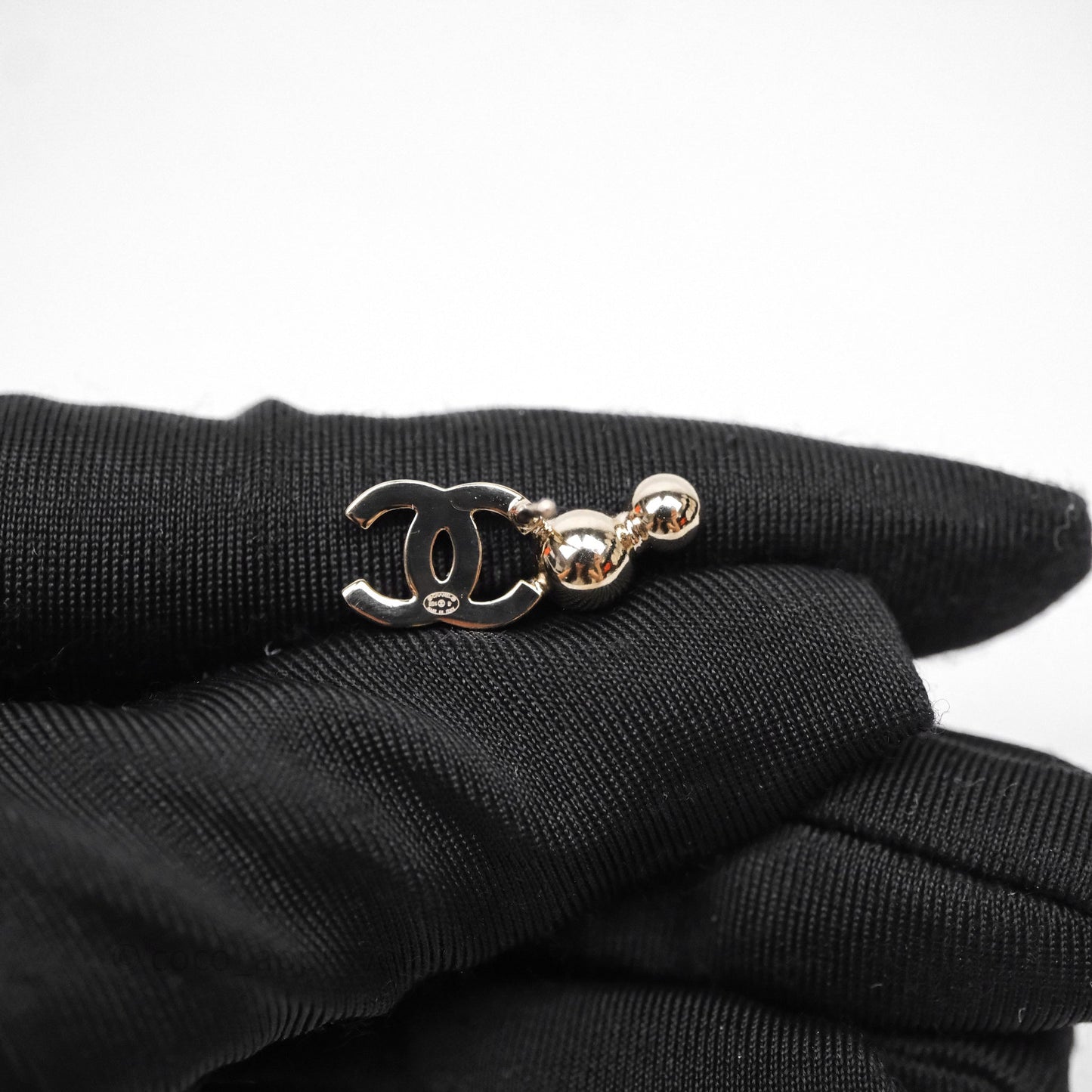 Chanel CC Crystals Earrings Gold Tone 24B