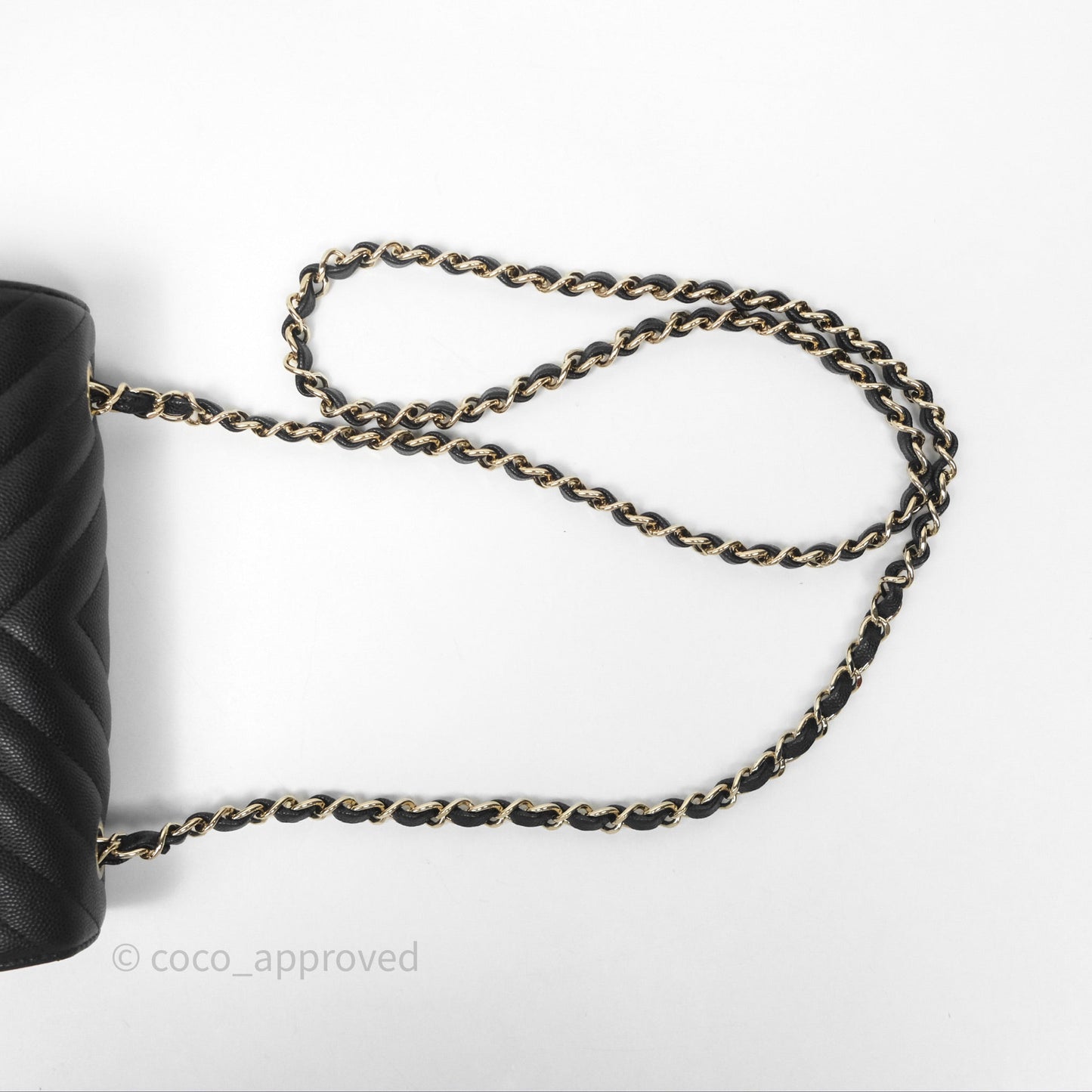 Chanel Mini Rectangular Chevron Black Caviar Gold Hardware