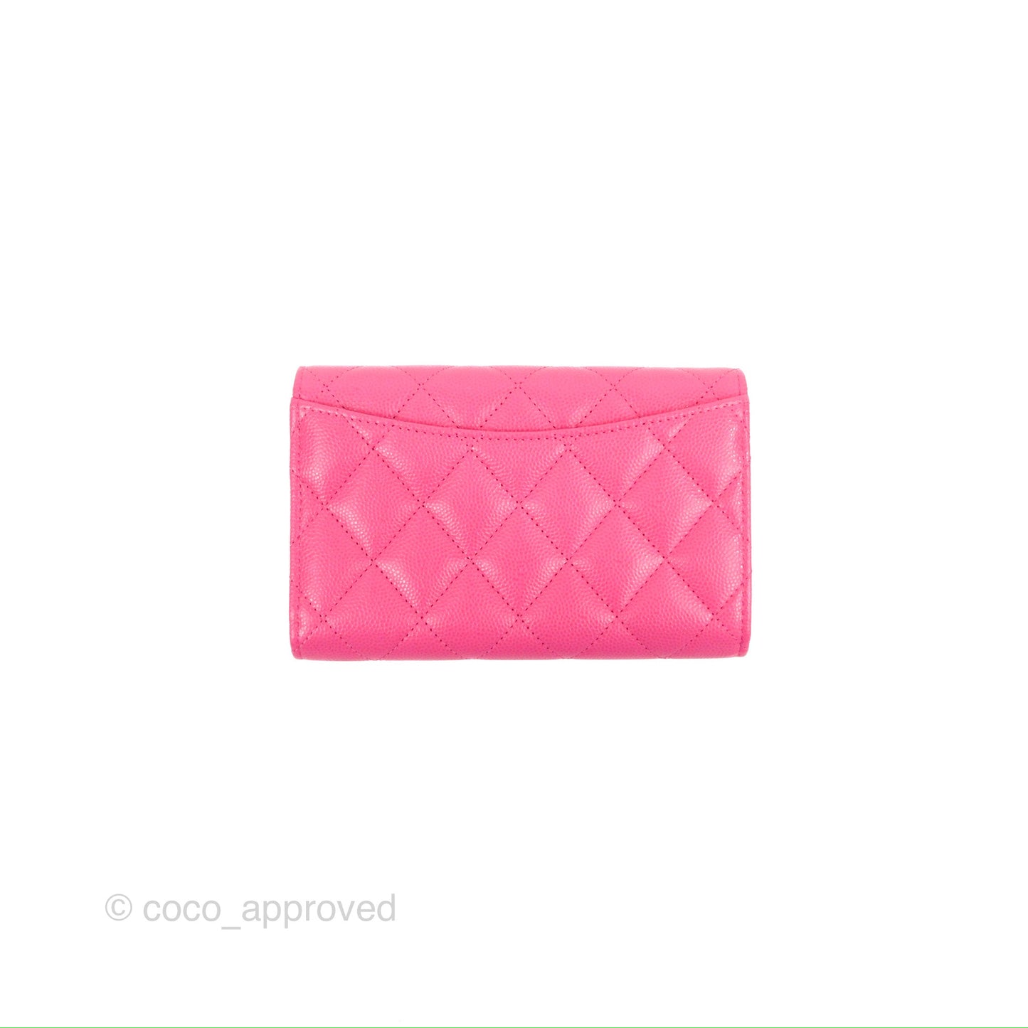 Chanel Quilted Medium Flap Wallet Pink Caviar Gold Hardware