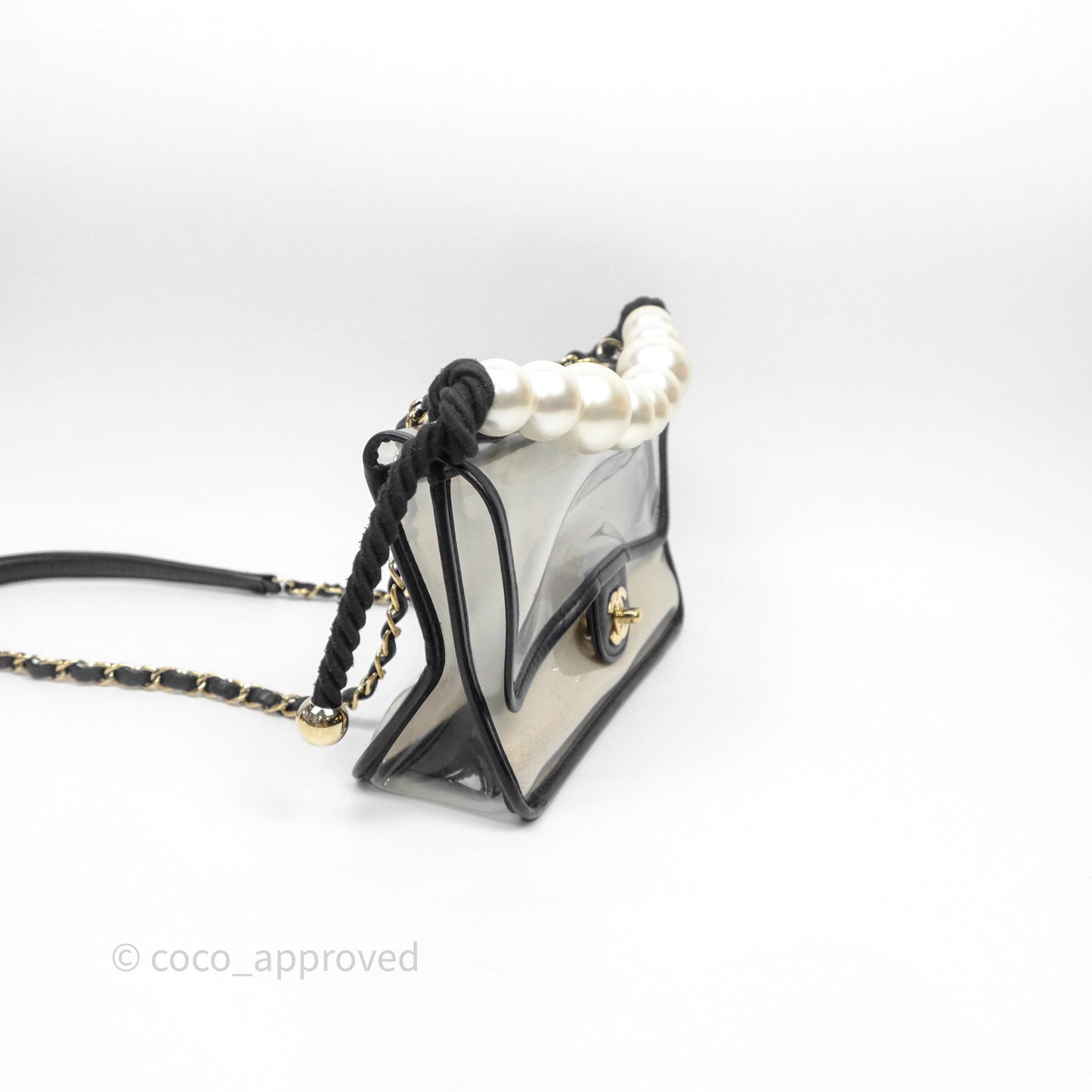 Chanel Medium Sand By The Sea PVC Flap Black Lambskin Gold Hardware