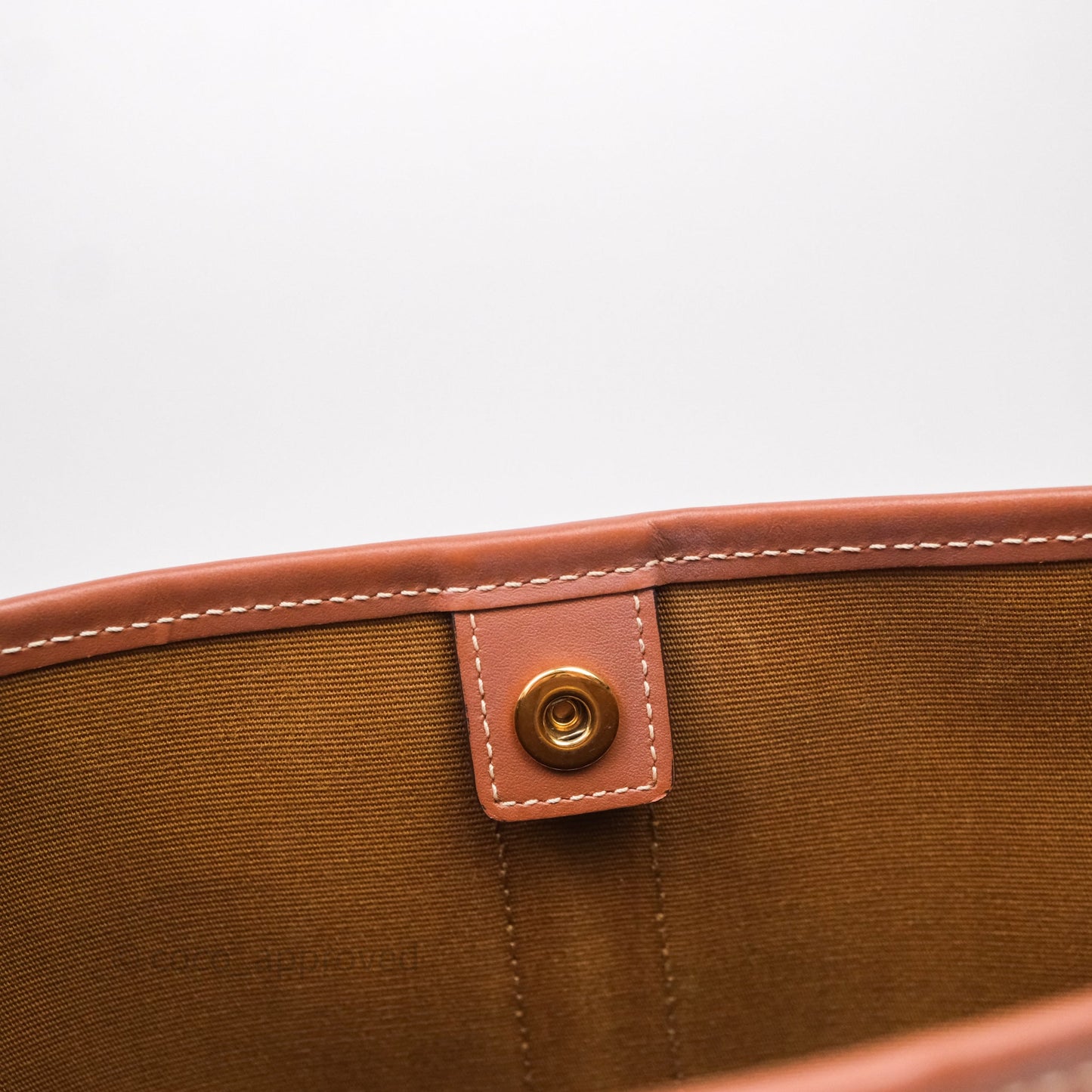 Celine Small Bucket Triomphe Canvas Tan Calfskin