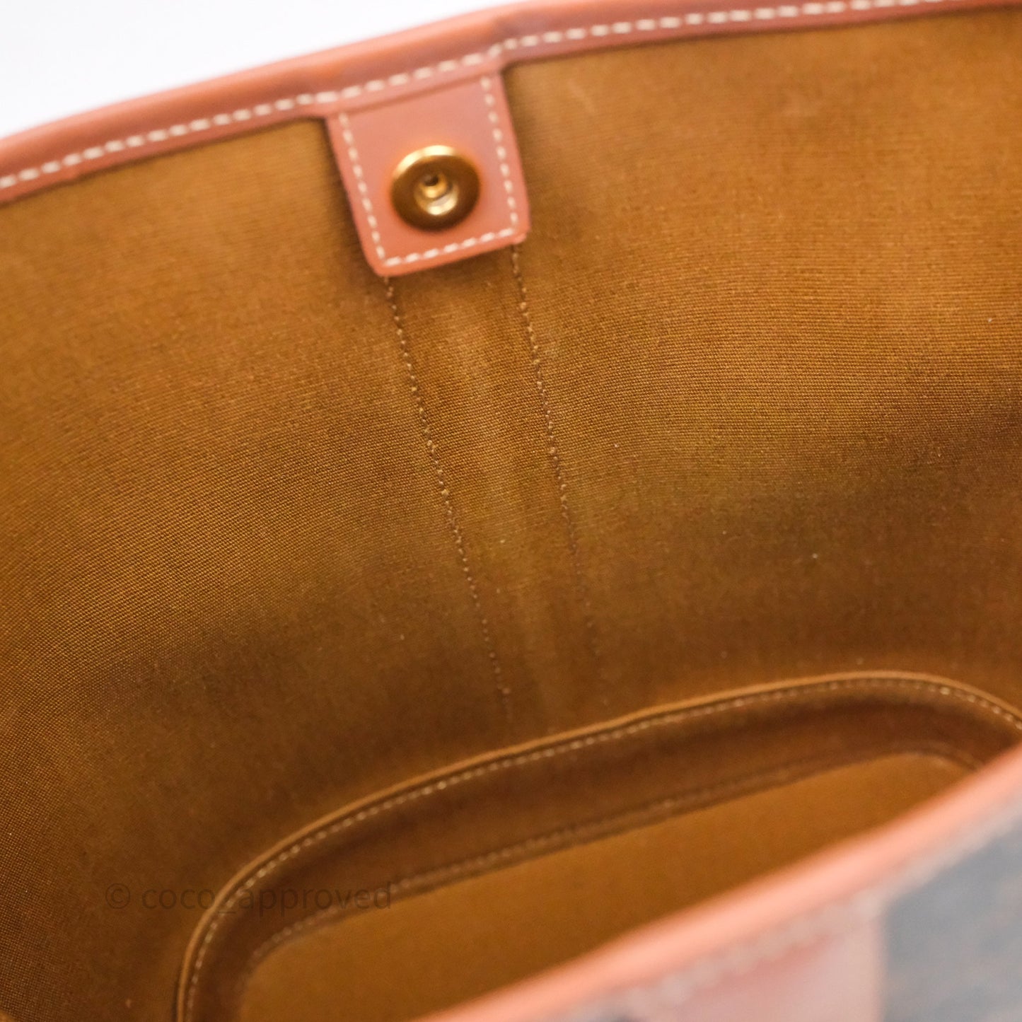Celine Small Bucket Triomphe Canvas Tan Calfskin