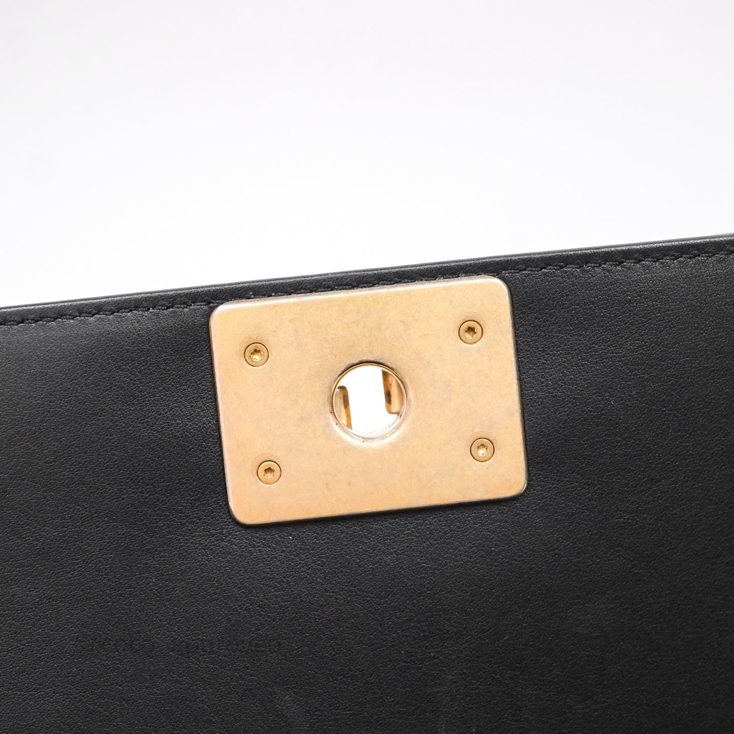 Chanel Medium Boy Quilted Black Calfskin Aged Gold Hardware