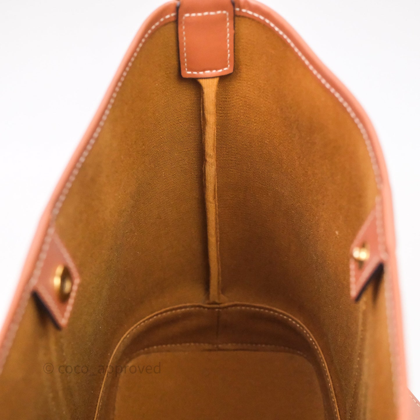 Celine Small Bucket Triomphe Canvas Tan Calfskin