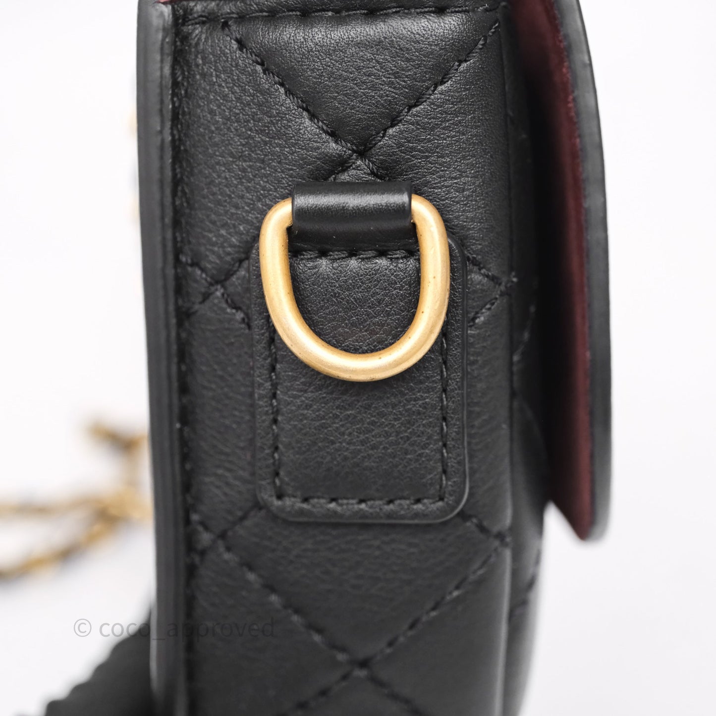 Chanel Quilted Flap Bag with Coin Purse Black Calfksin Aged Gold Hardware