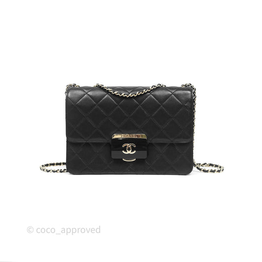 Chanel Beauty Lock Flap Bag Black Calfskin Gold Hardware