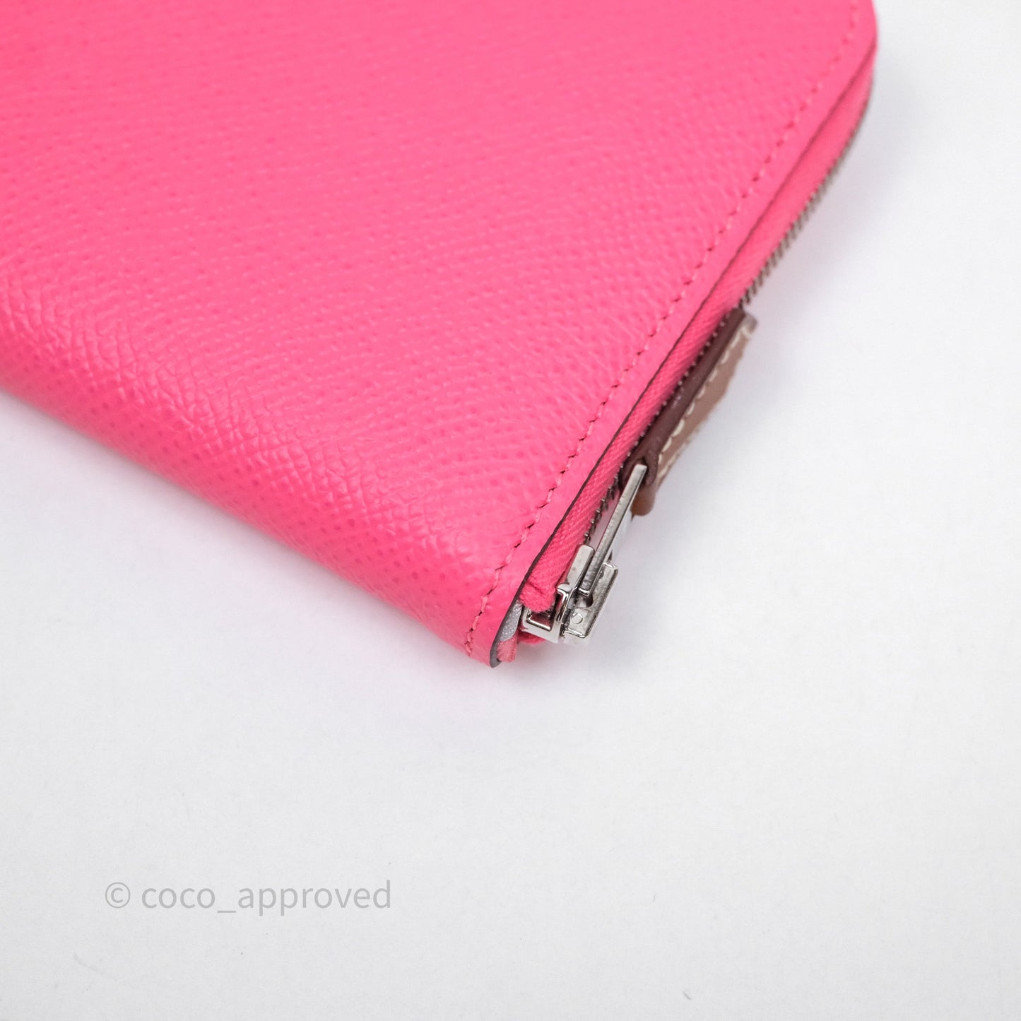 Hermès Silk In Compact Wallet Rose Azalee 8W Epsom