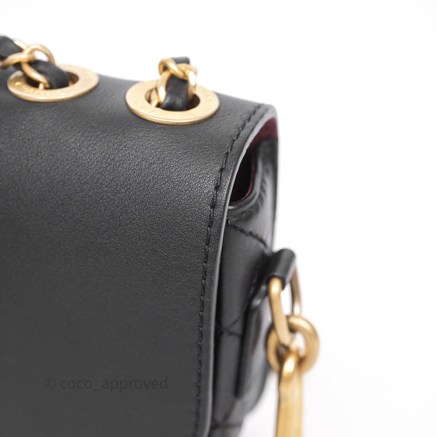 Chanel Quilted Flap Bag with Coin Purse Black Calfksin Aged Gold Hardware