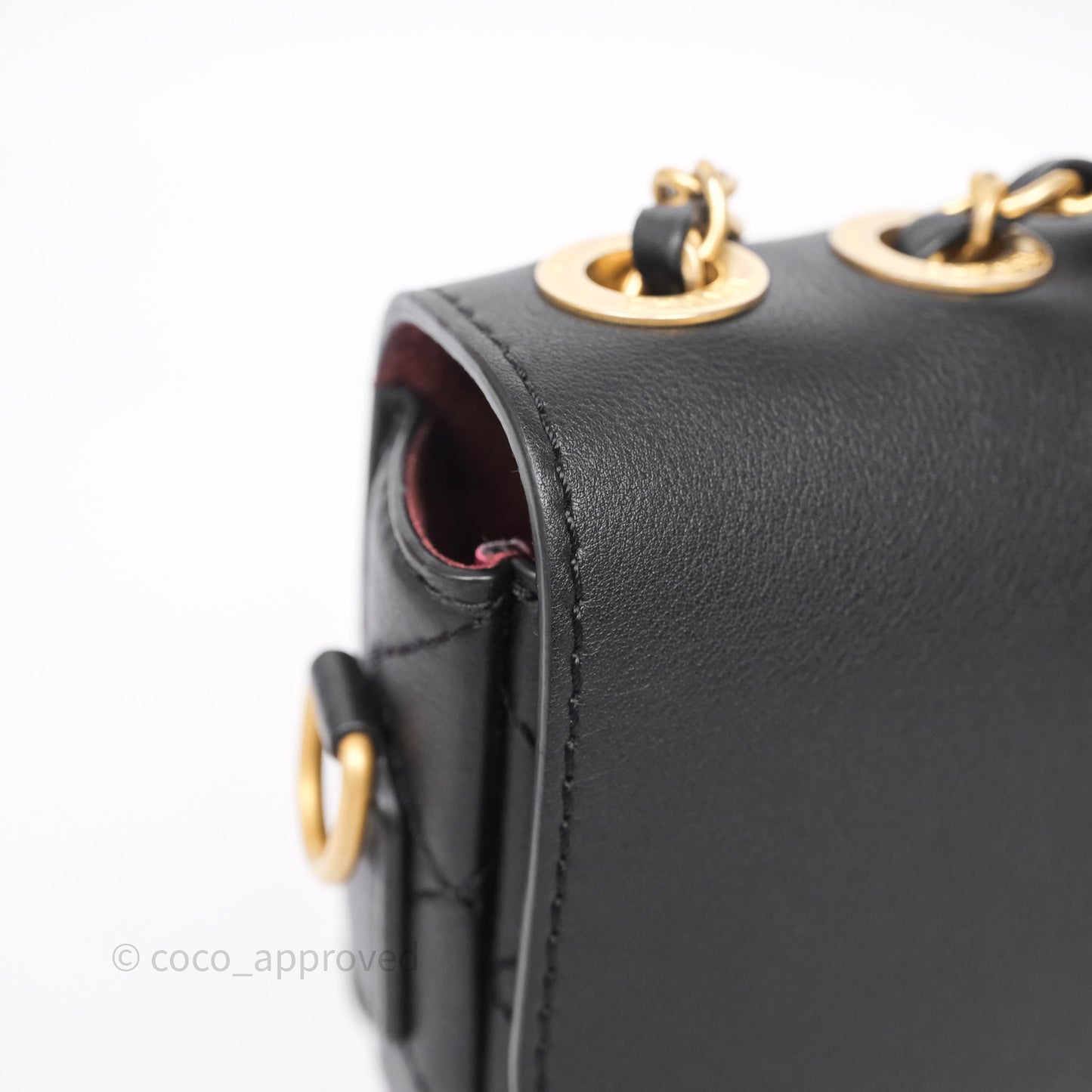 Chanel Quilted Flap Bag with Coin Purse Black Calfksin Aged Gold Hardware